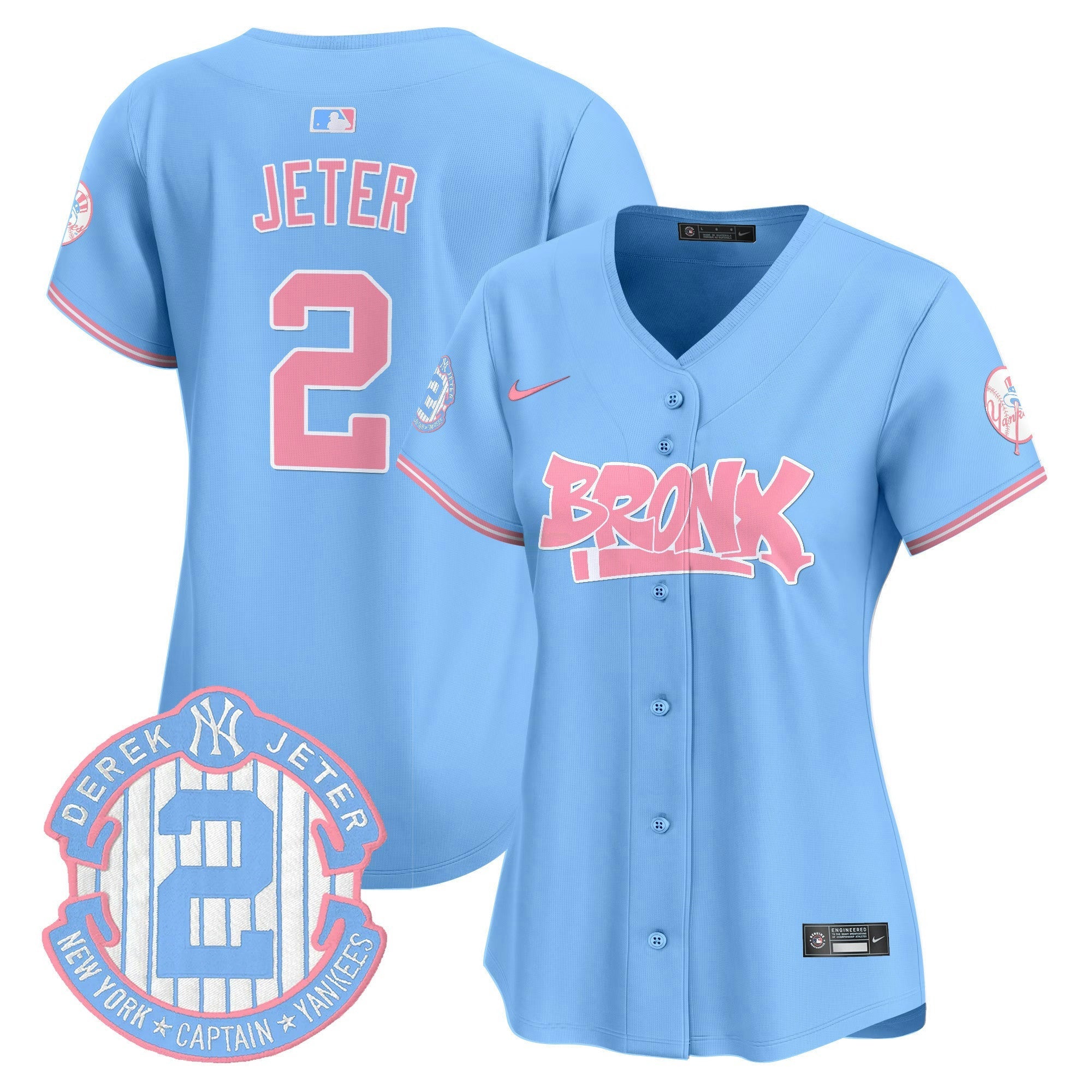 Camisa MLB Women’s The Bronx Graffiti Bubblegum Pink Vapor Premier Limited Jersey
