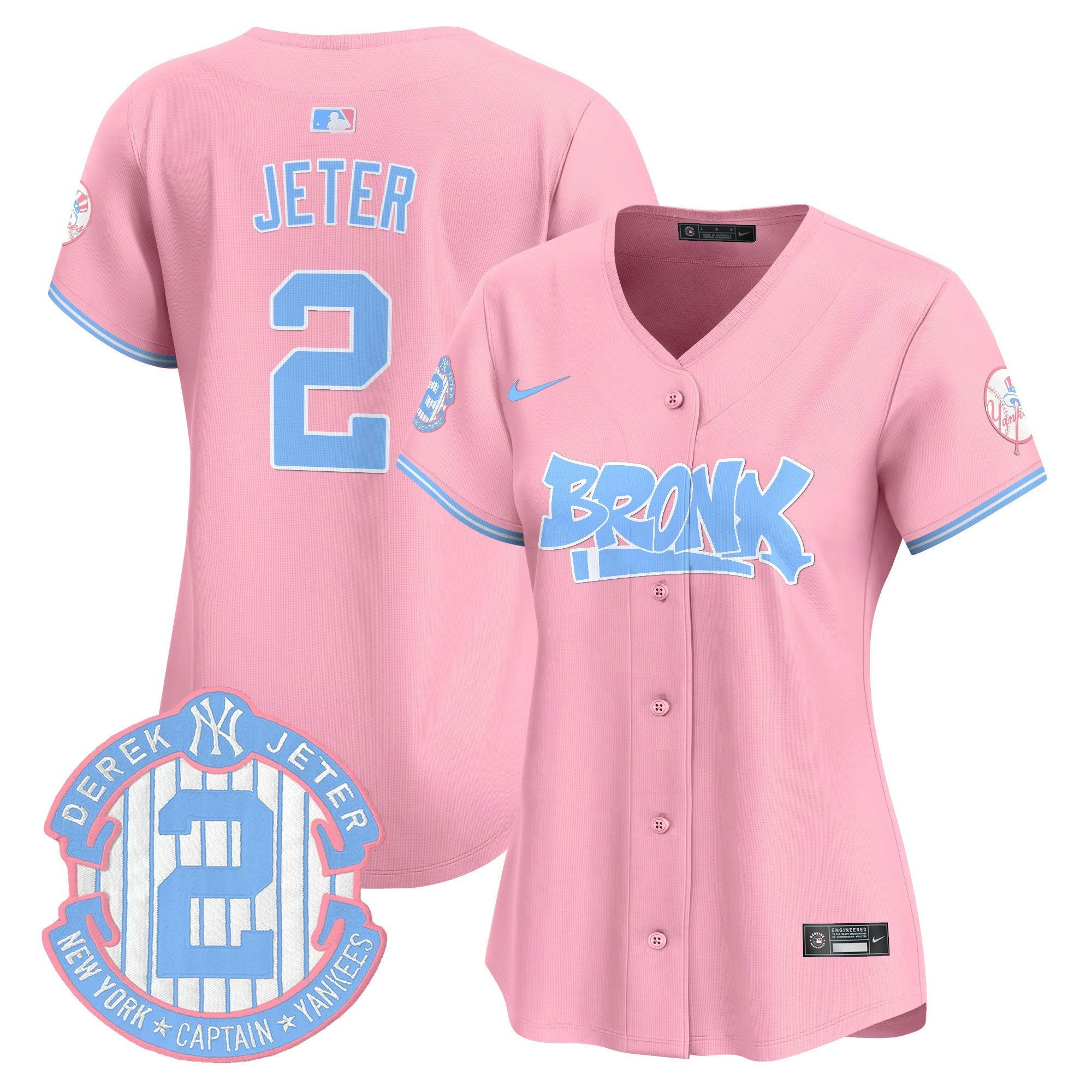 Camisa MLB Women’s The Bronx Graffiti Bubblegum Pink Vapor Premier Limited Jersey
