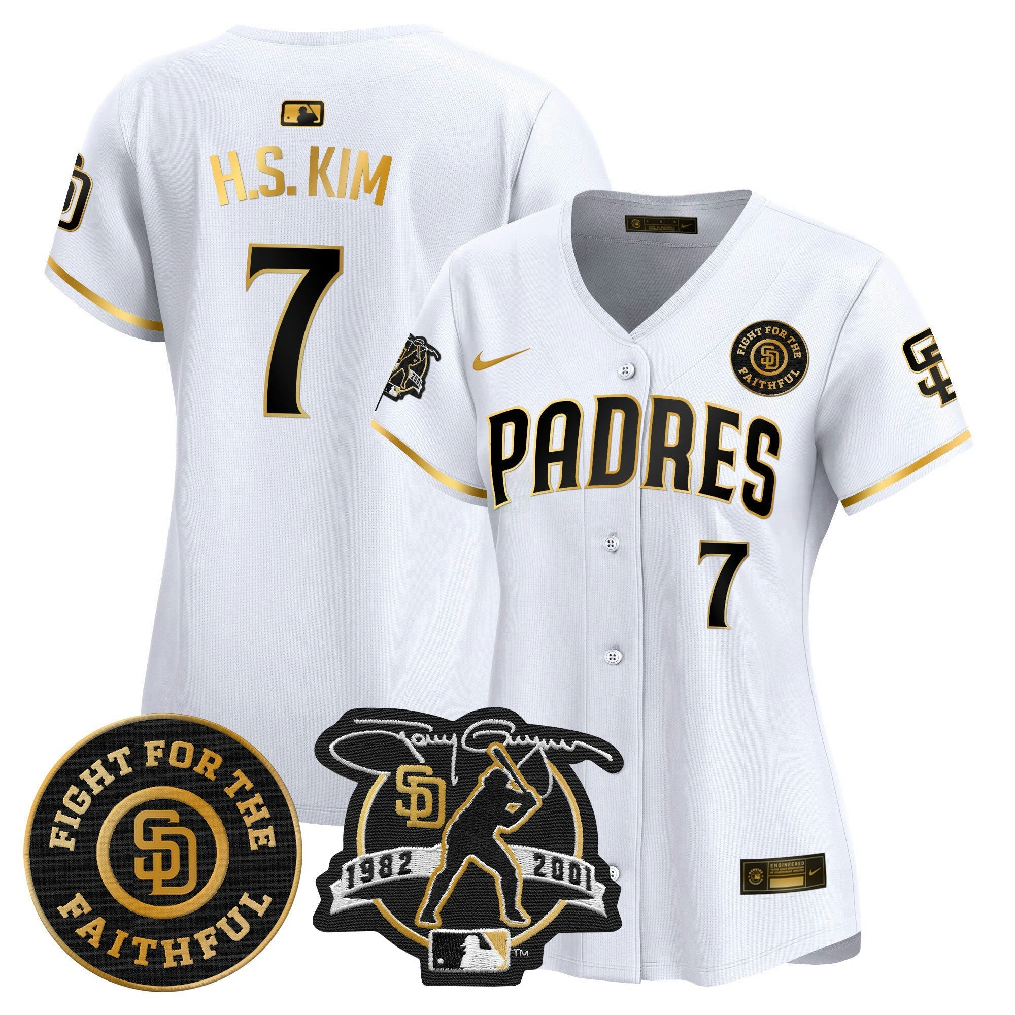 Camisa MLB Women’s Tony Gwynn & Faithful Patch Vapor Premier Limited Jersey