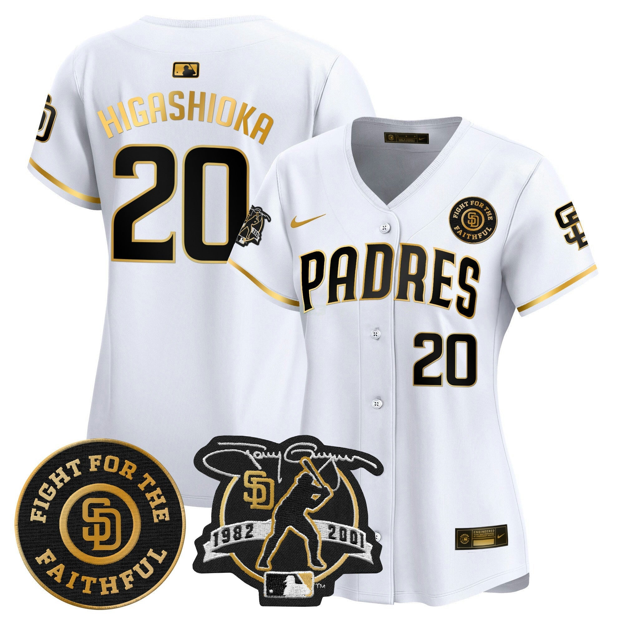Camisa MLB Women’s Tony Gwynn & Faithful Patch Vapor Premier Limited Jersey