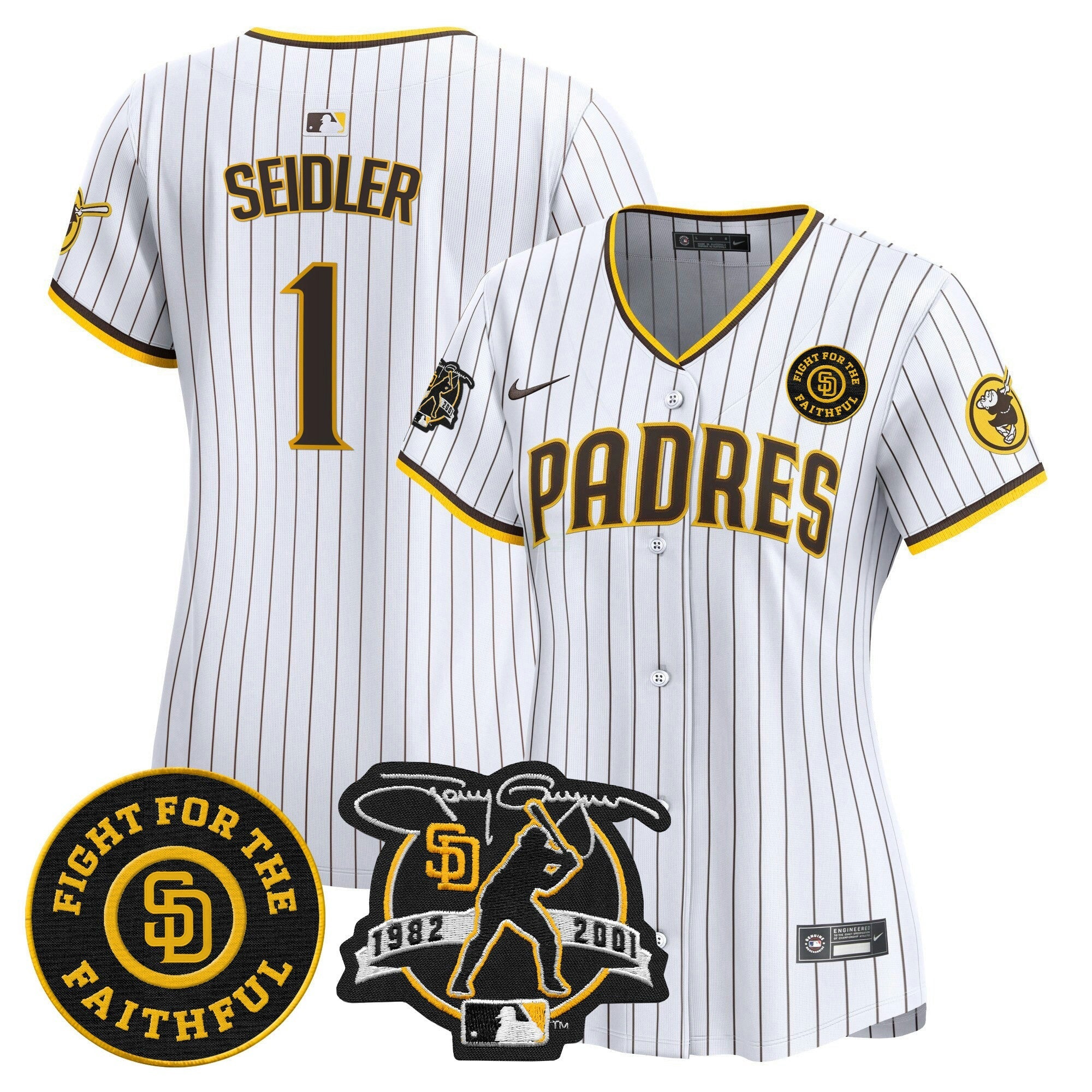 Camisa MLB Women’s Tony Gwynn & Faithful Patch Vapor Premier Limited Jersey