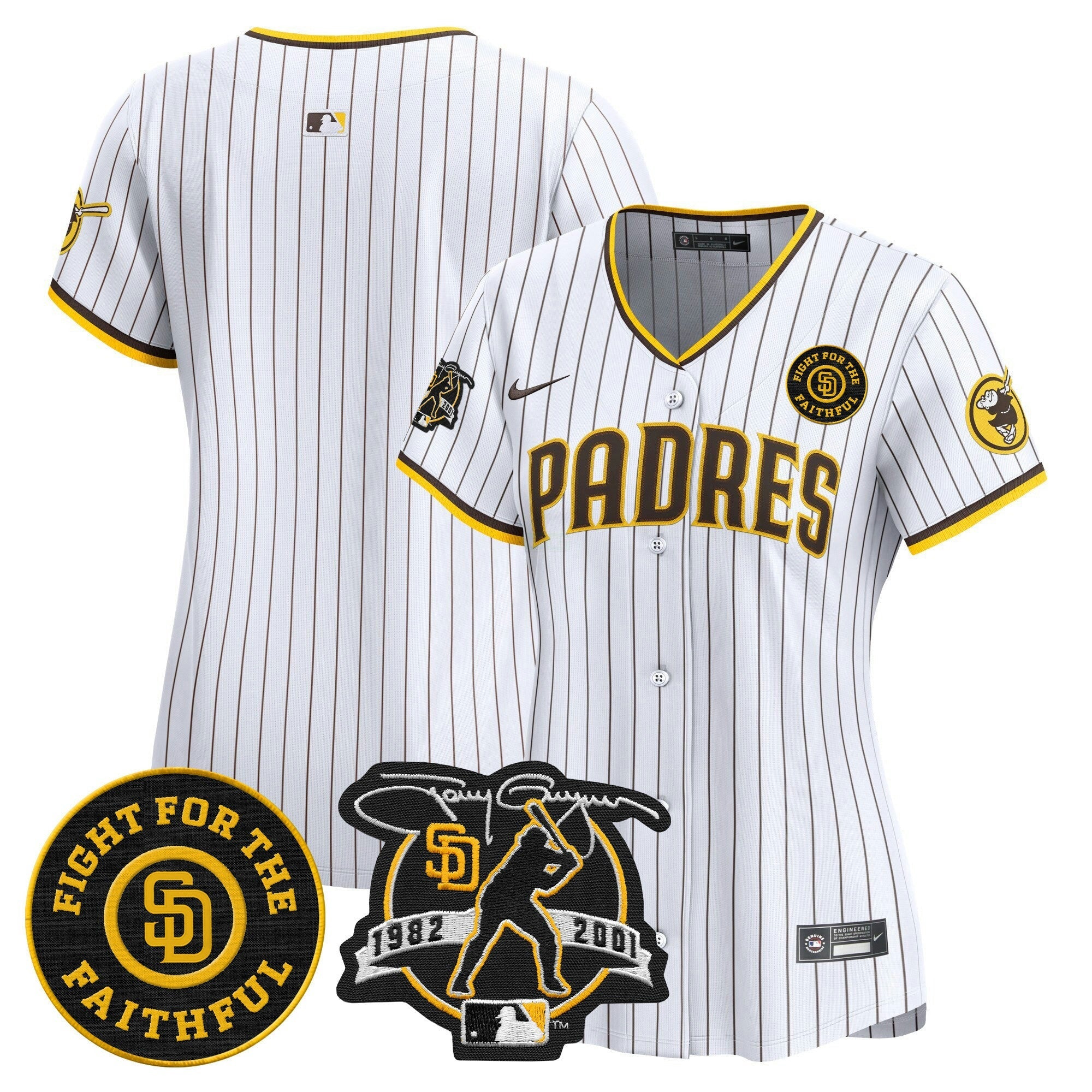 Camisa MLB Women’s Tony Gwynn & Faithful Patch Vapor Premier Limited Jersey