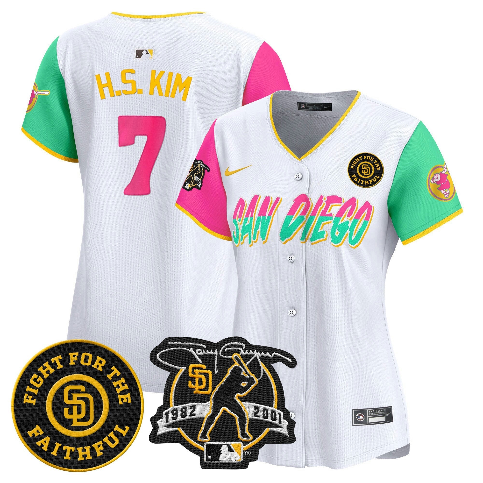 Camisa MLB Women’s Tony Gwynn & Faithful Patch Vapor Premier Limited Jersey