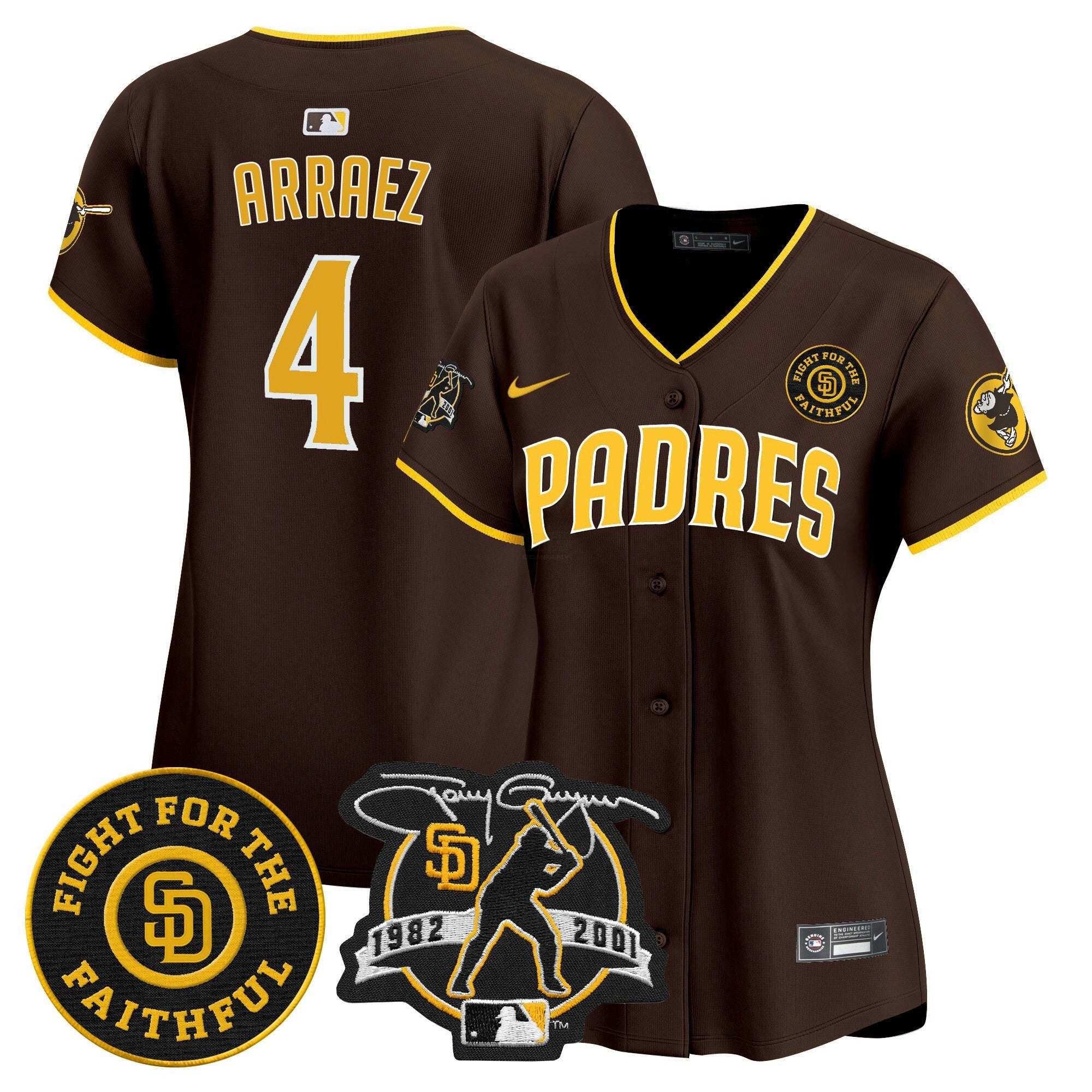 Camisa MLB Women’s Tony Gwynn & Faithful Patch Vapor Premier Limited Jersey