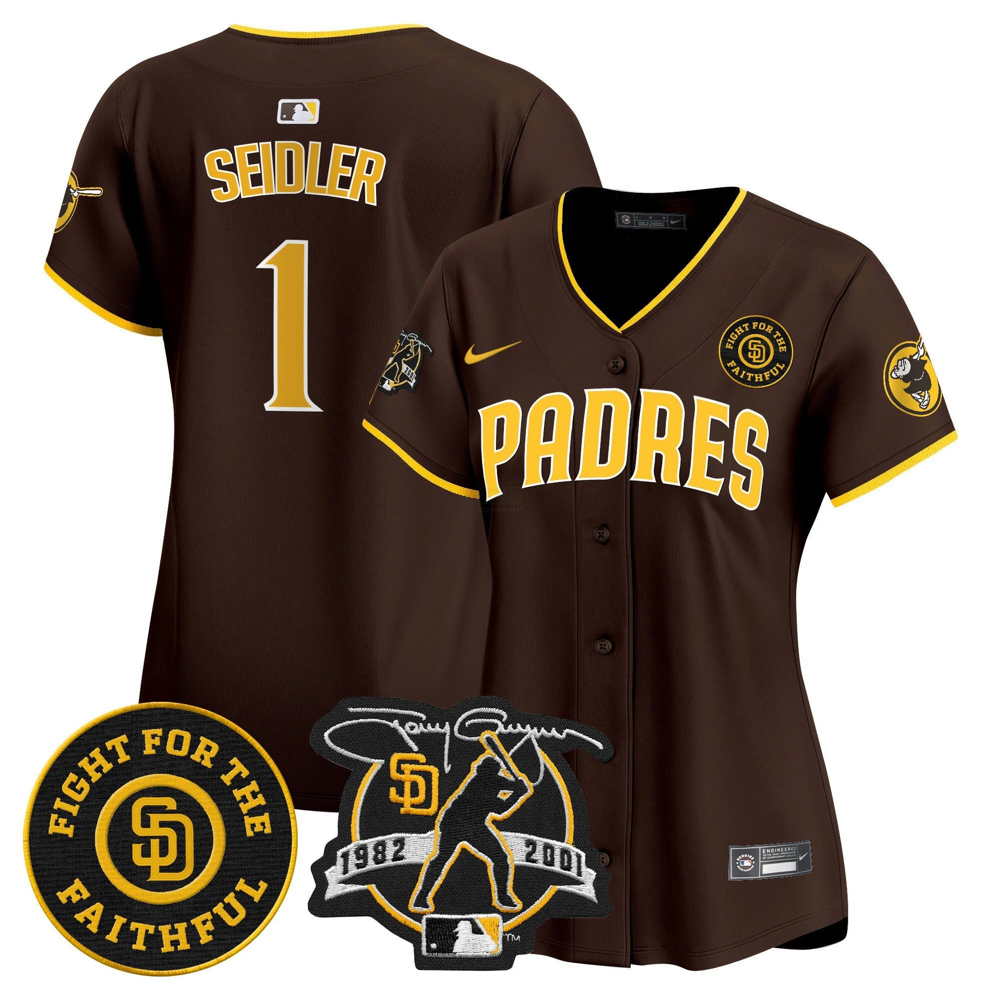 Camisa MLB Women’s Tony Gwynn & Faithful Patch Vapor Premier Limited Jersey