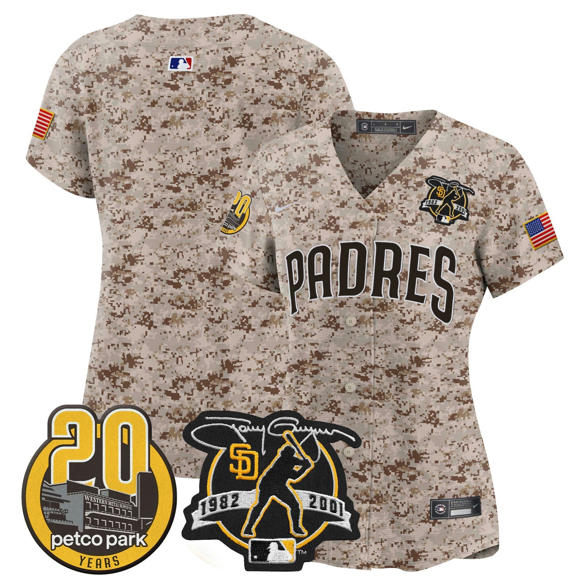 Camisa MLB Women’s Tony Gwynn & Petco Park 20th Patch USMC Vapor Premier Limited Jersey