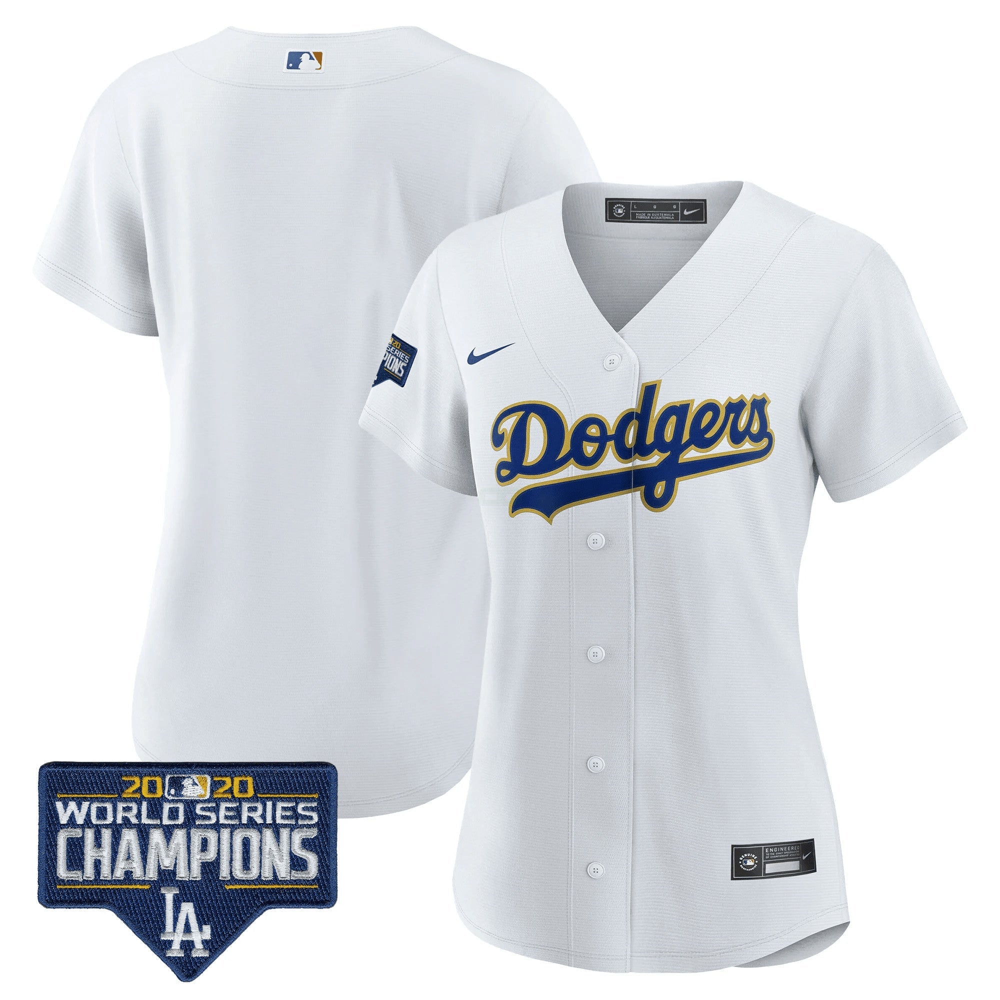 Camisa MLB Women’s World Series Champions Patch Dourada Trim Jersey