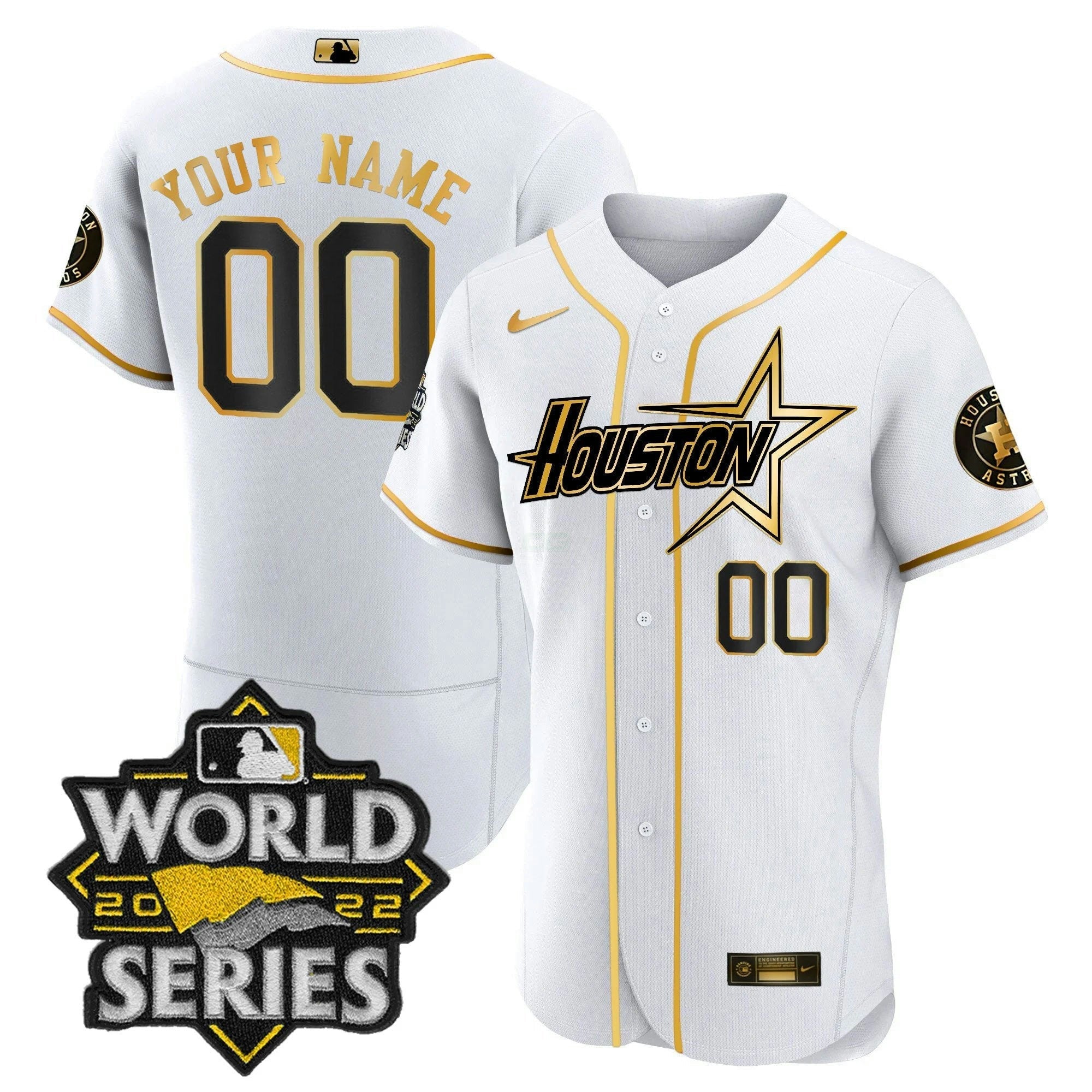 Camisa MLB World Series Preta Dourada Special Jersey