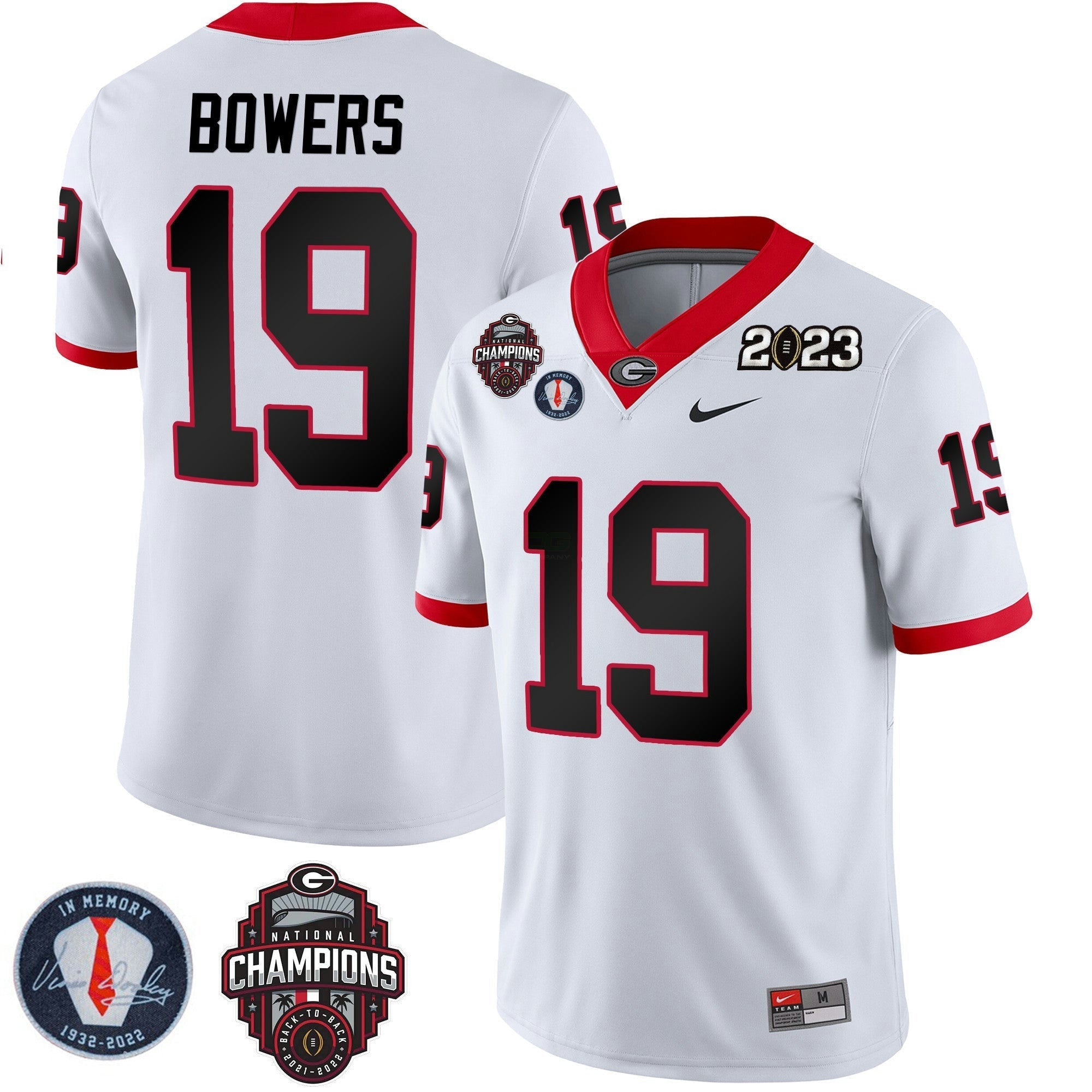 Camisa NCAA 2023 Champions & Vince Dooley Patch Jersey