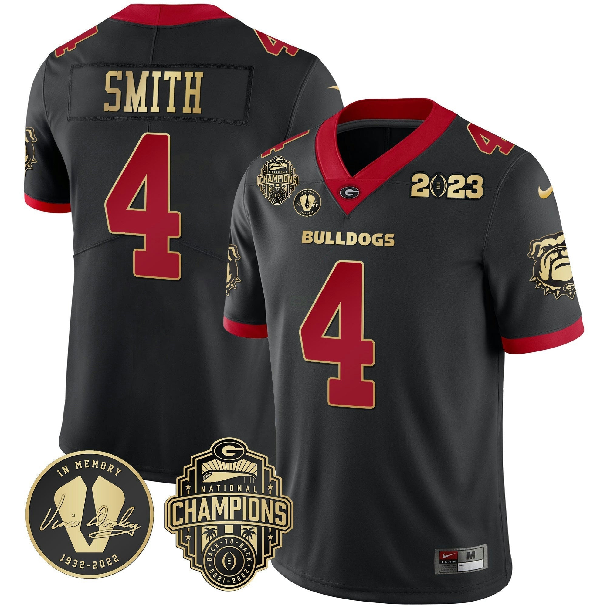 Camisa NCAA 2023 Champions & Vince Dooley Patch Jersey