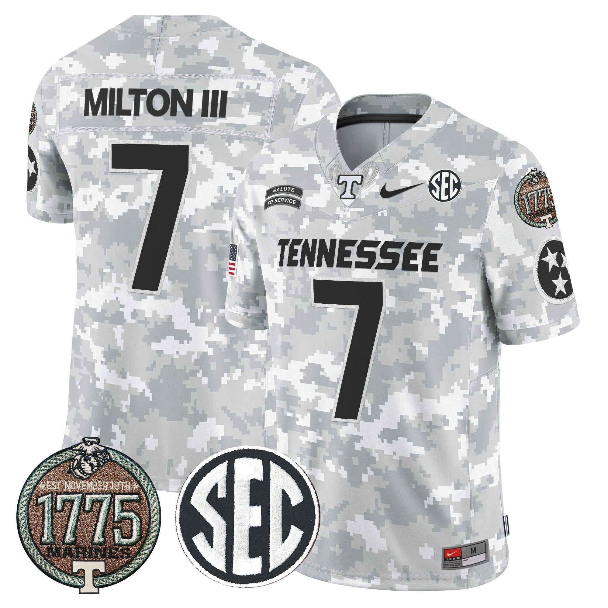Camisa NCAA 2024 Salute to Service Establishment Year Patch Vapor Limited Jersey