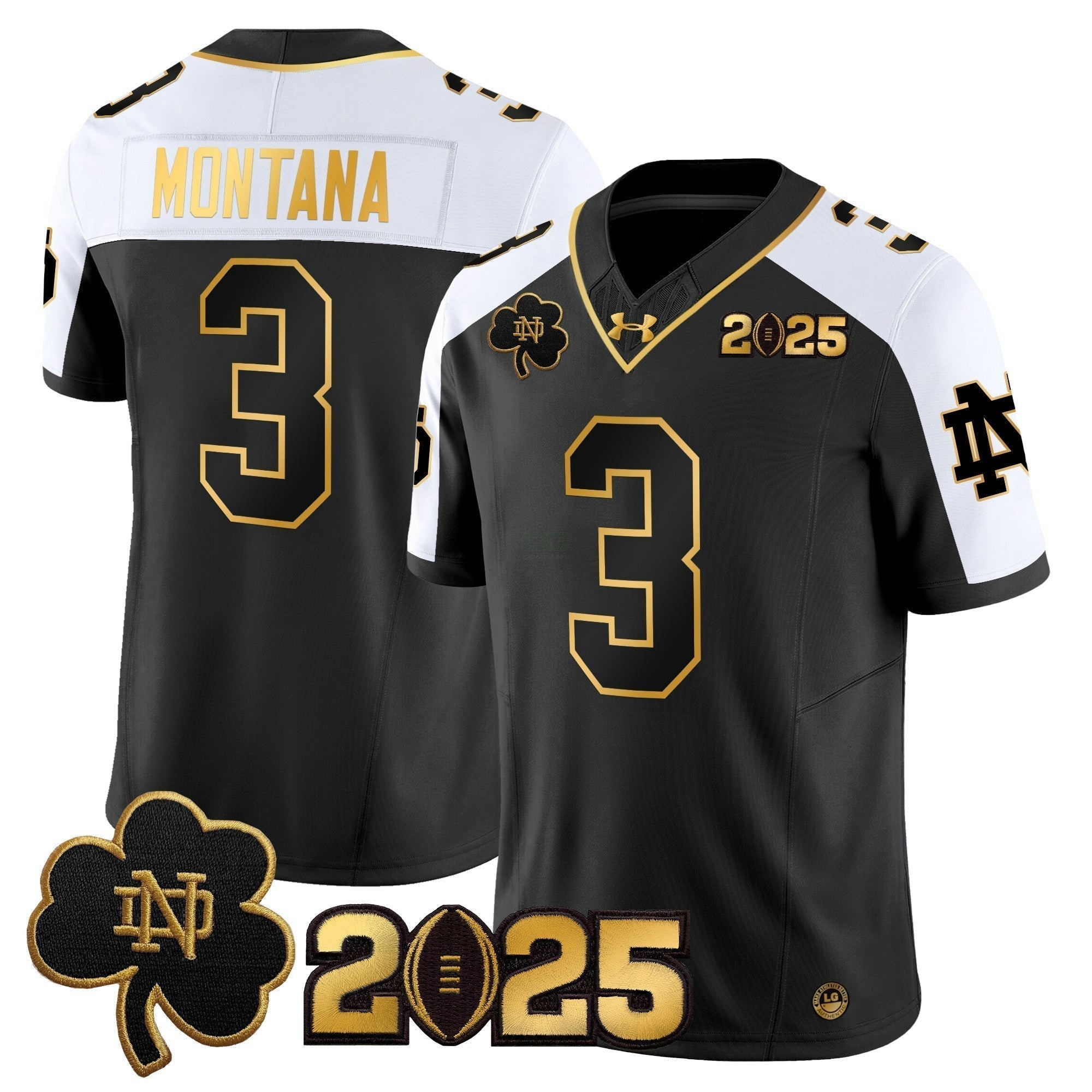 Camisa NCAA 2025 College Football Playoff Final Patch Dourada Vapor Limited Jersey