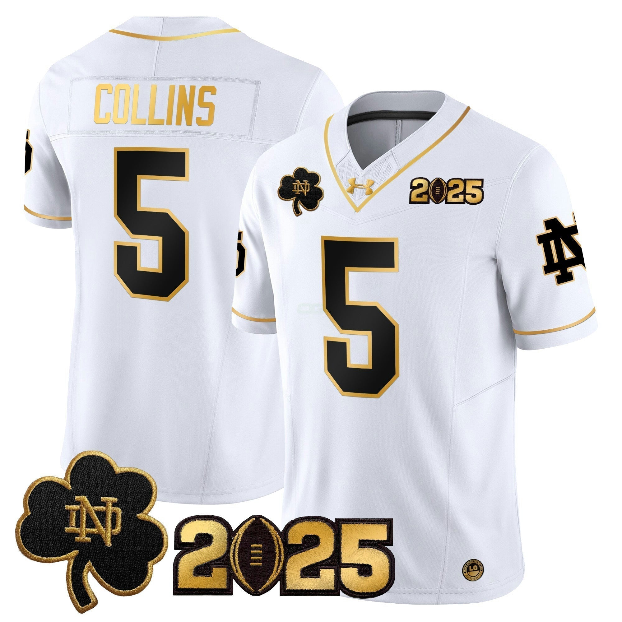 Camisa NCAA 2025 College Football Playoff Final Patch Dourada Vapor Limited Jersey