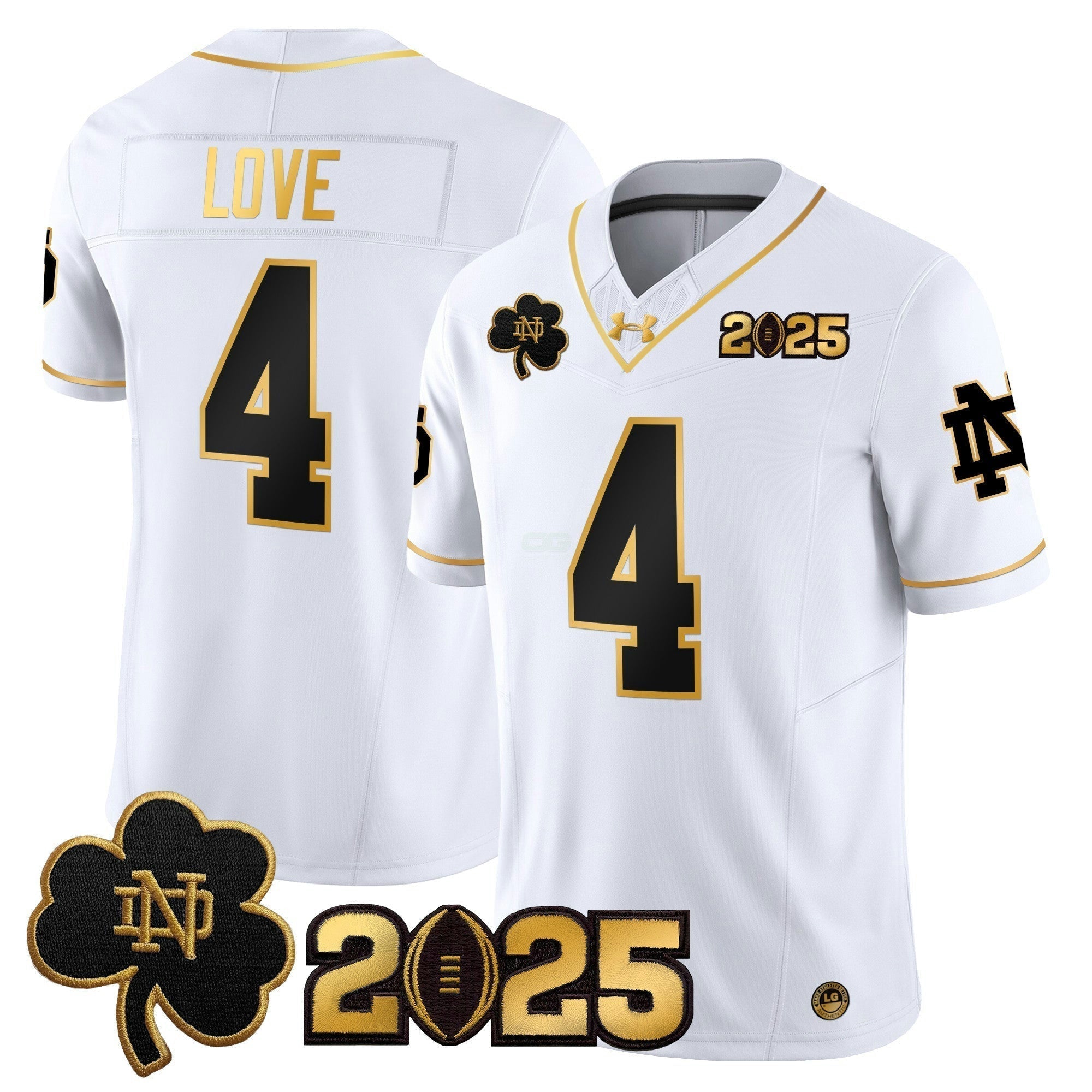 Camisa NCAA 2025 College Football Playoff Final Patch Dourada Vapor Limited Jersey