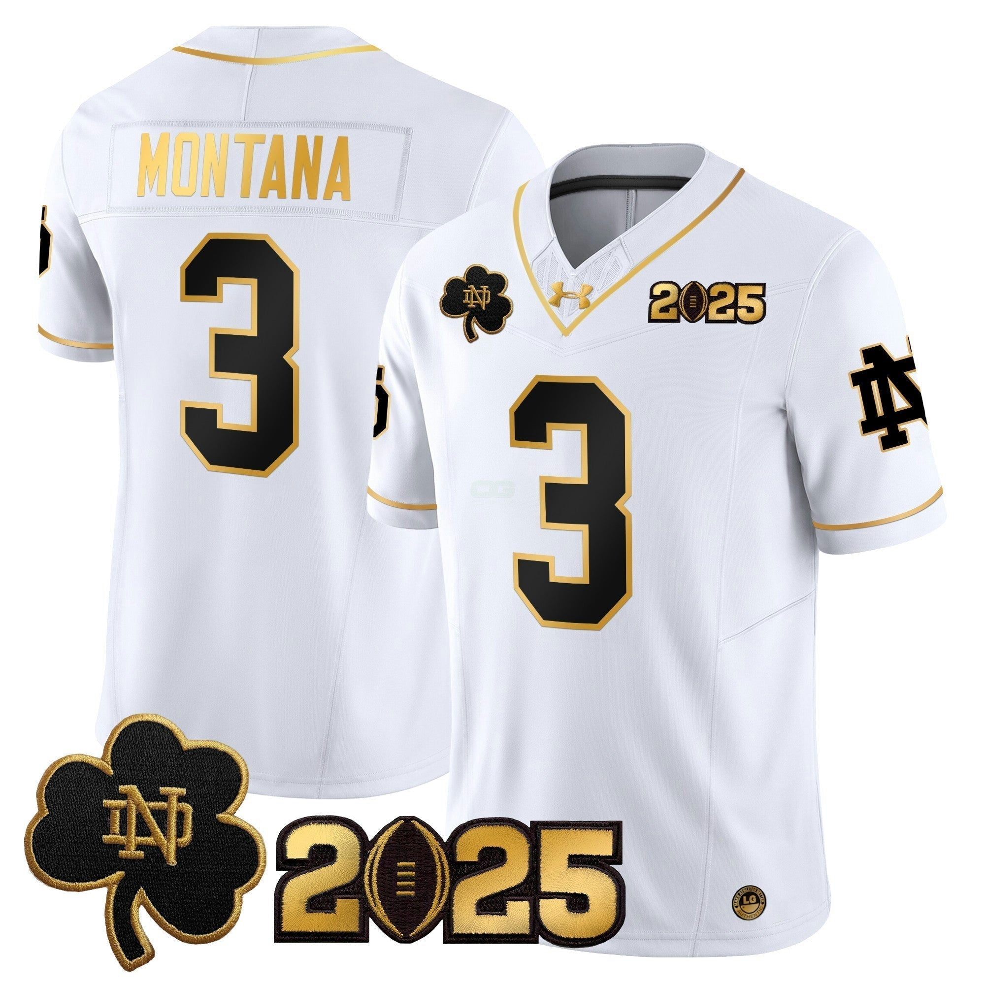 Camisa NCAA 2025 College Football Playoff Final Patch Dourada Vapor Limited Jersey