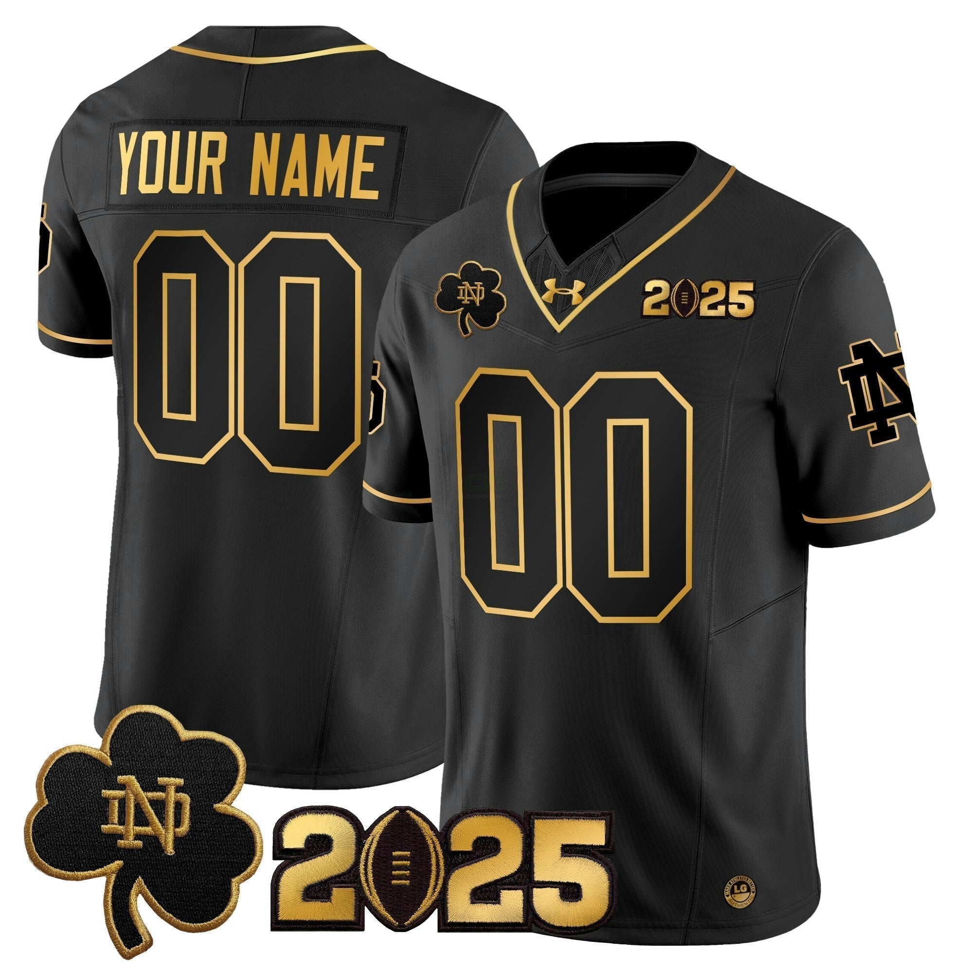 Camisa NCAA 2025 College Football Playoff Final Patch Dourada Vapor Limited Jersey