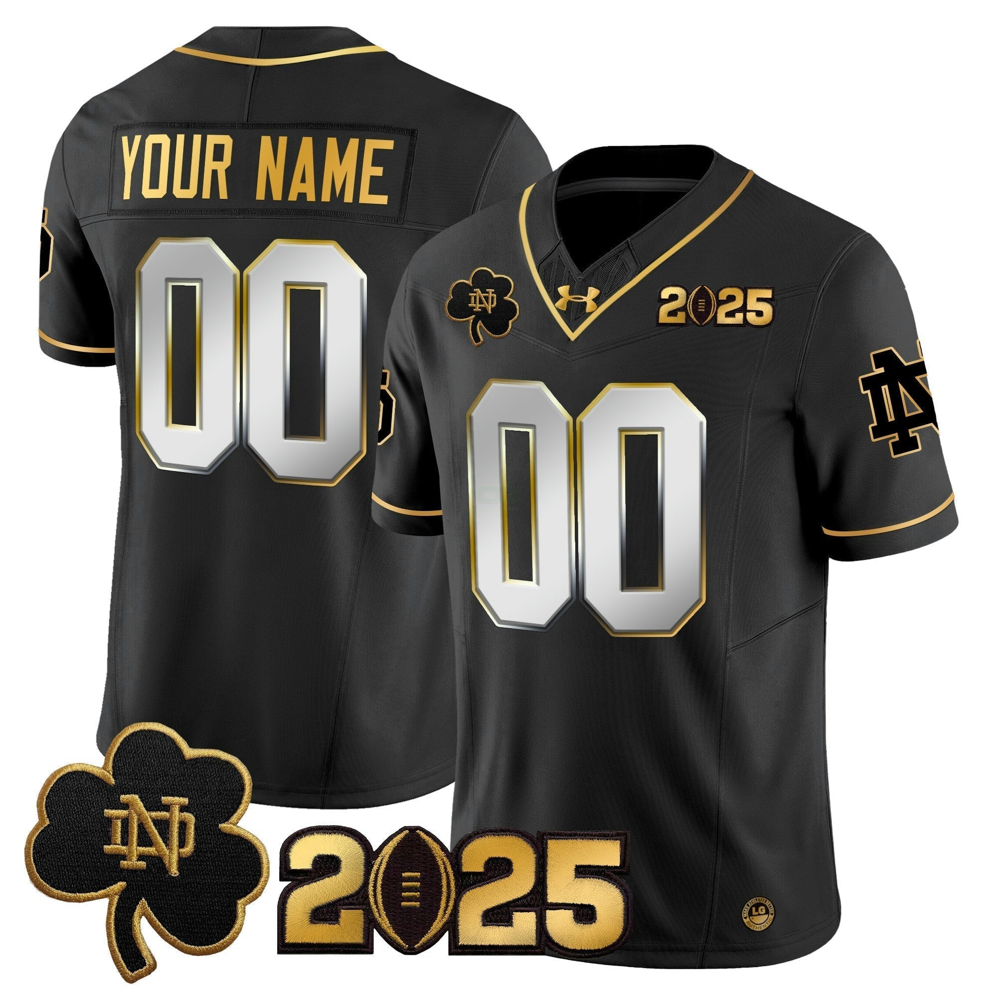 Camisa NCAA 2025 College Football Playoff Final Patch Dourada Vapor Limited Jersey