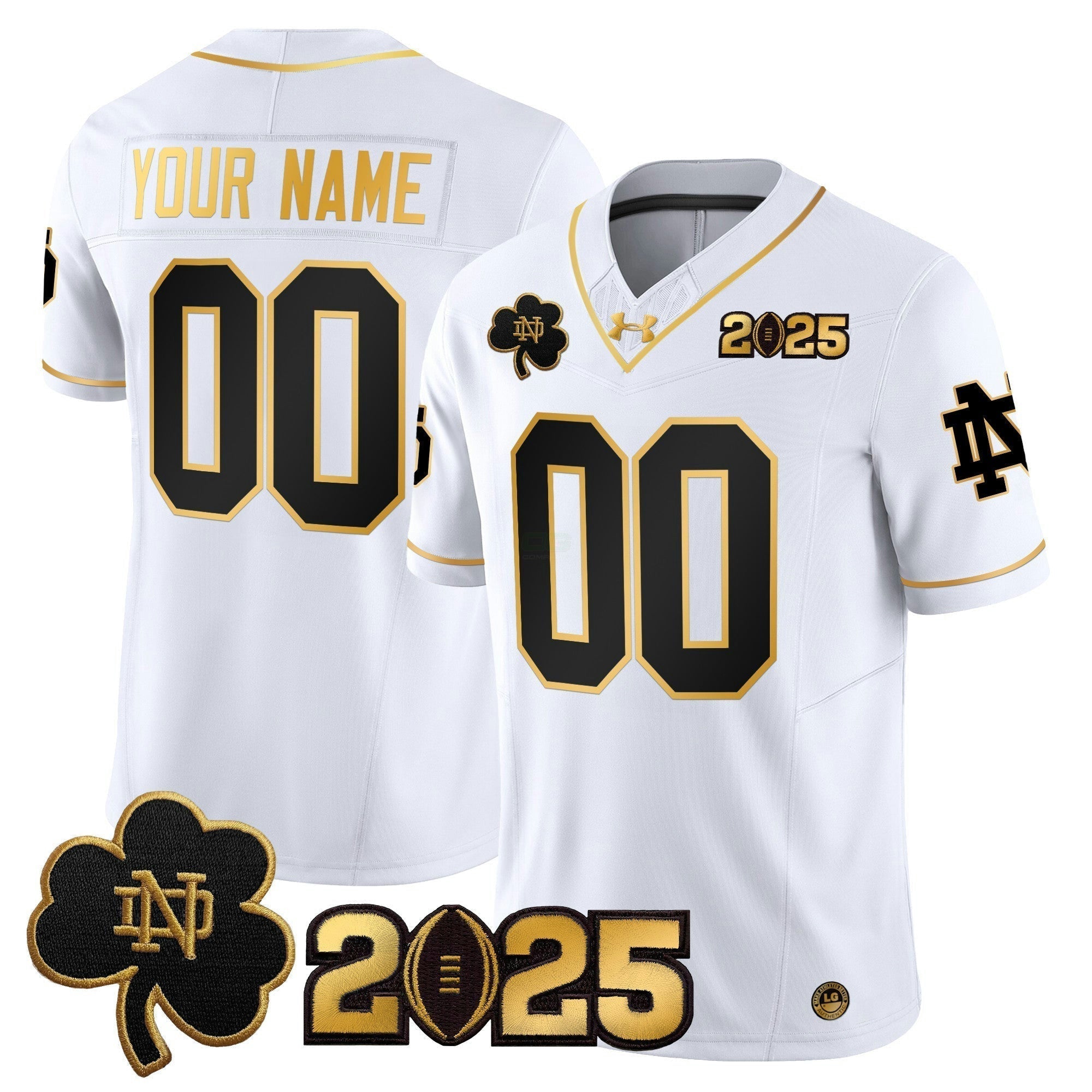 Camisa NCAA 2025 College Football Playoff Final Patch Dourada Vapor Limited Jersey