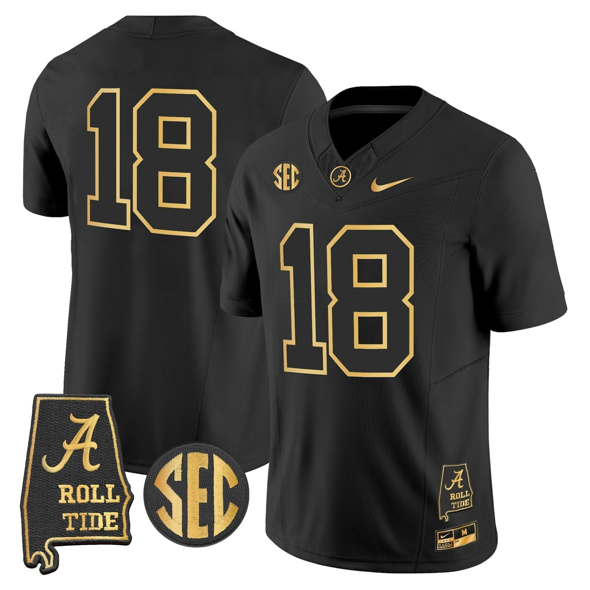 Camisa NCAA 2025 Dourada Vapor Limited Jersey - Alabama Map