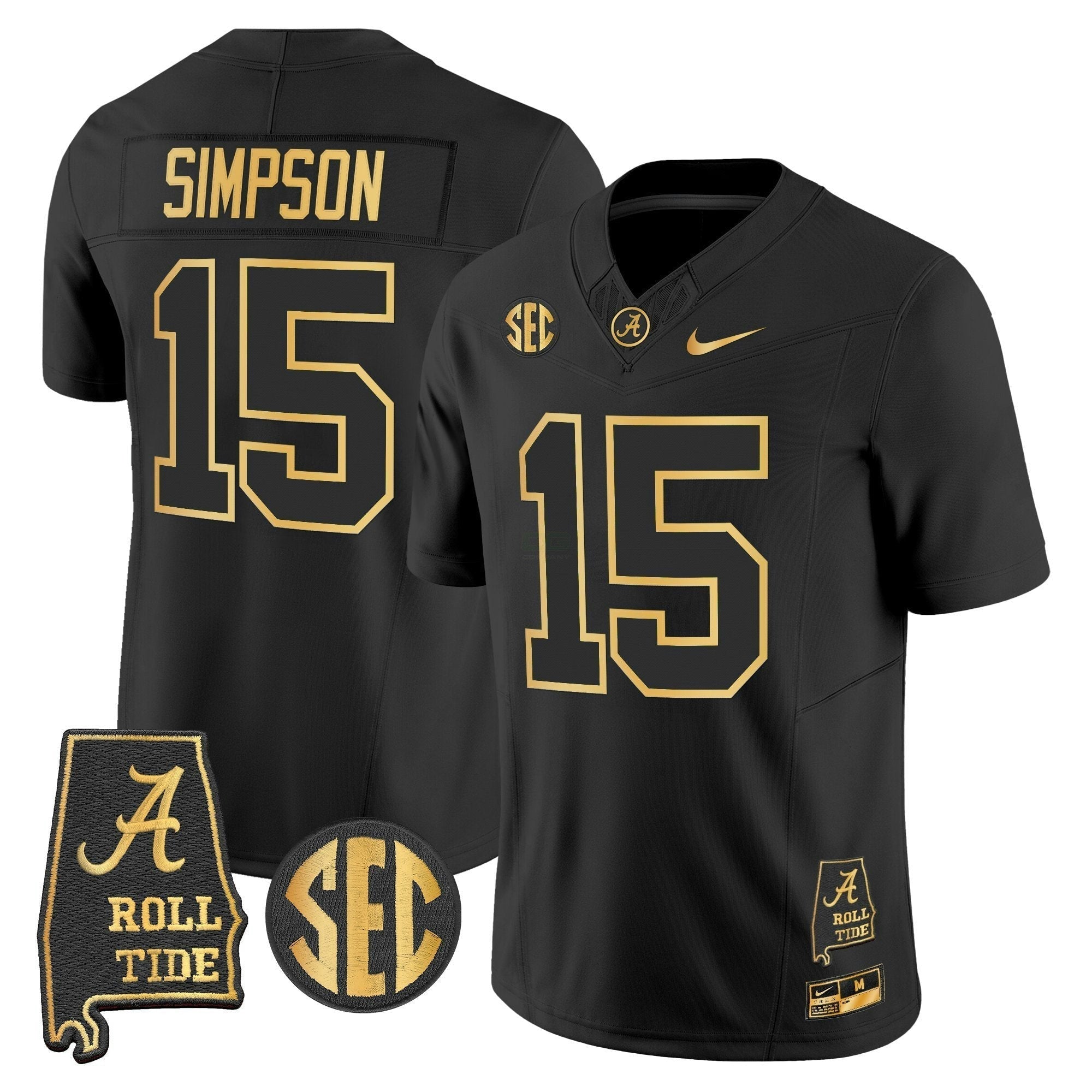 Camisa NCAA 2025 Dourada Vapor Limited Jersey - Alabama Map
