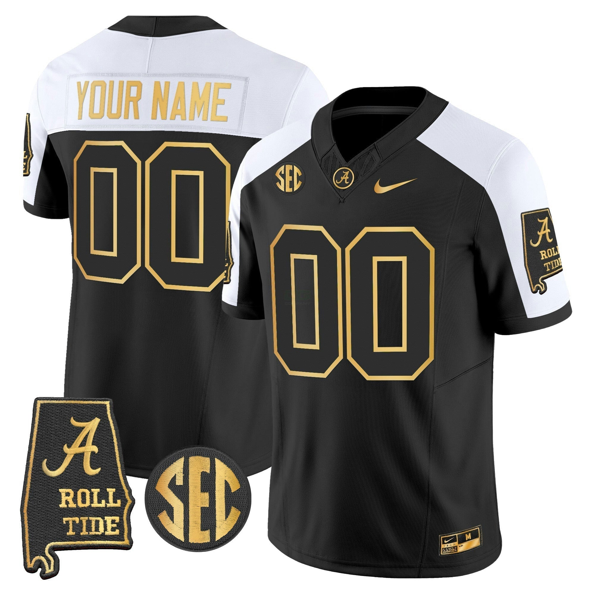 Camisa NCAA 2025 Dourada Vapor Limited Jersey - Alabama Map