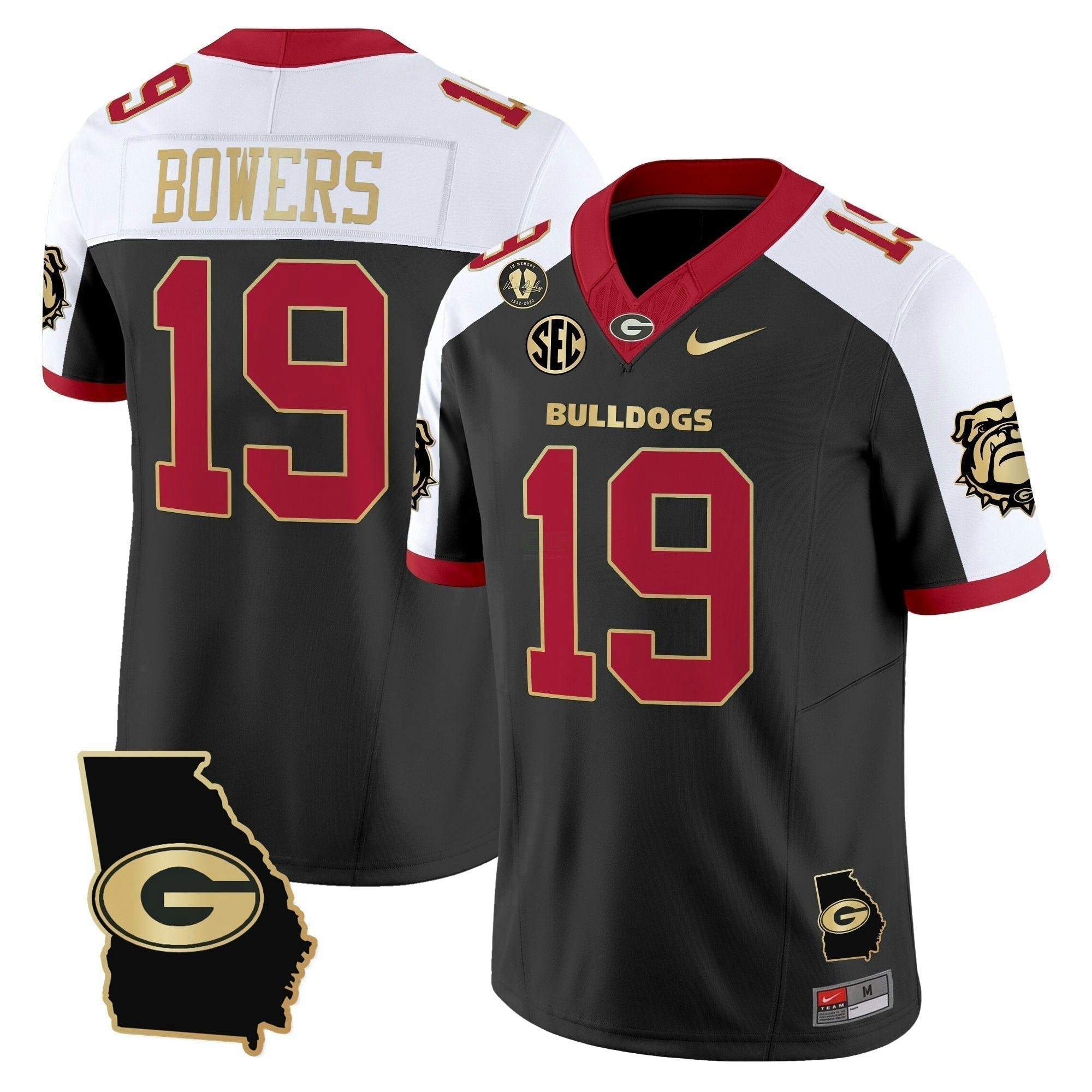 Camisa NCAA 2025 Georgia Map & Vince Dooley Patch Vapor Limited Jersey