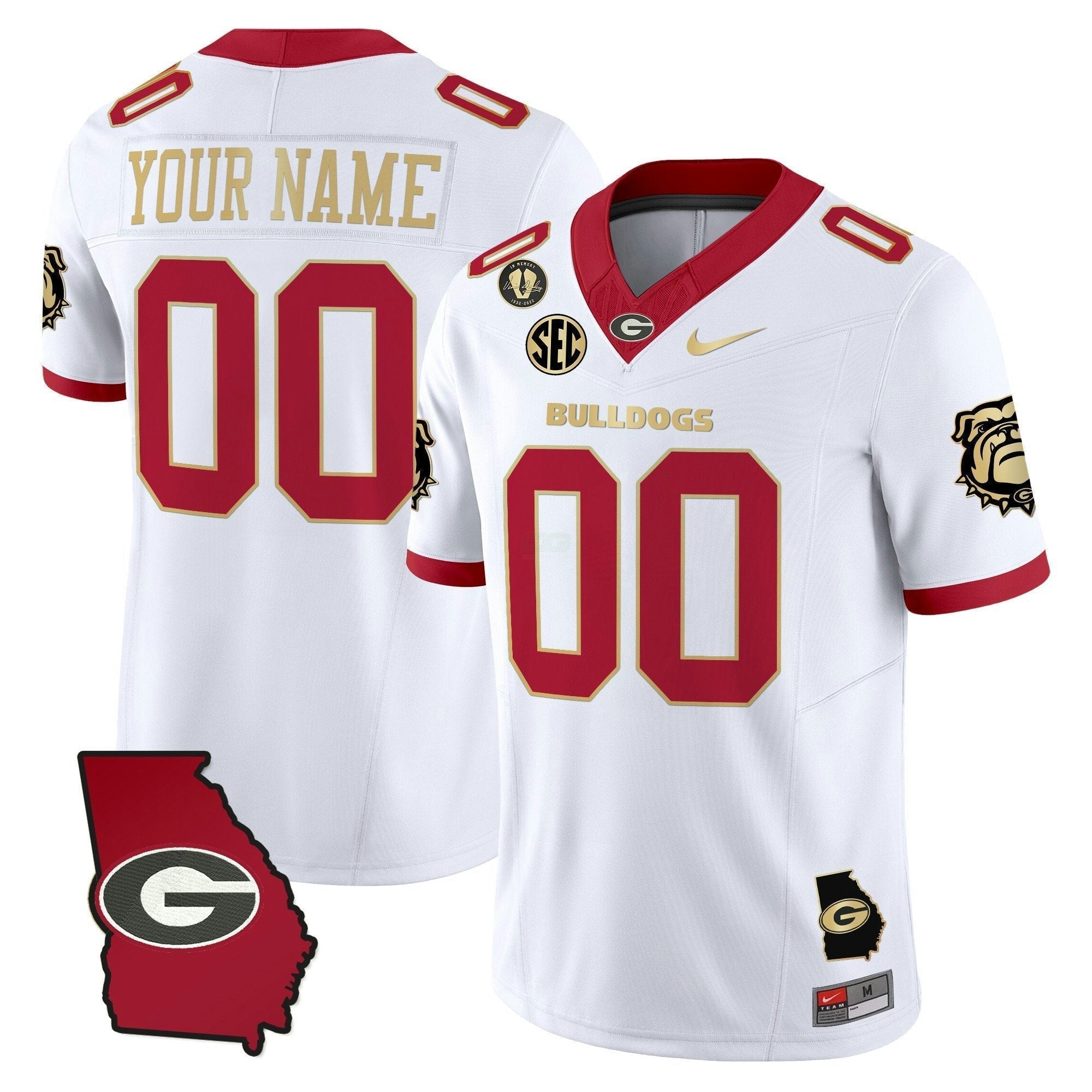 Camisa NCAA 2025 Georgia Map & Vince Dooley Patch Vapor Limited Jersey