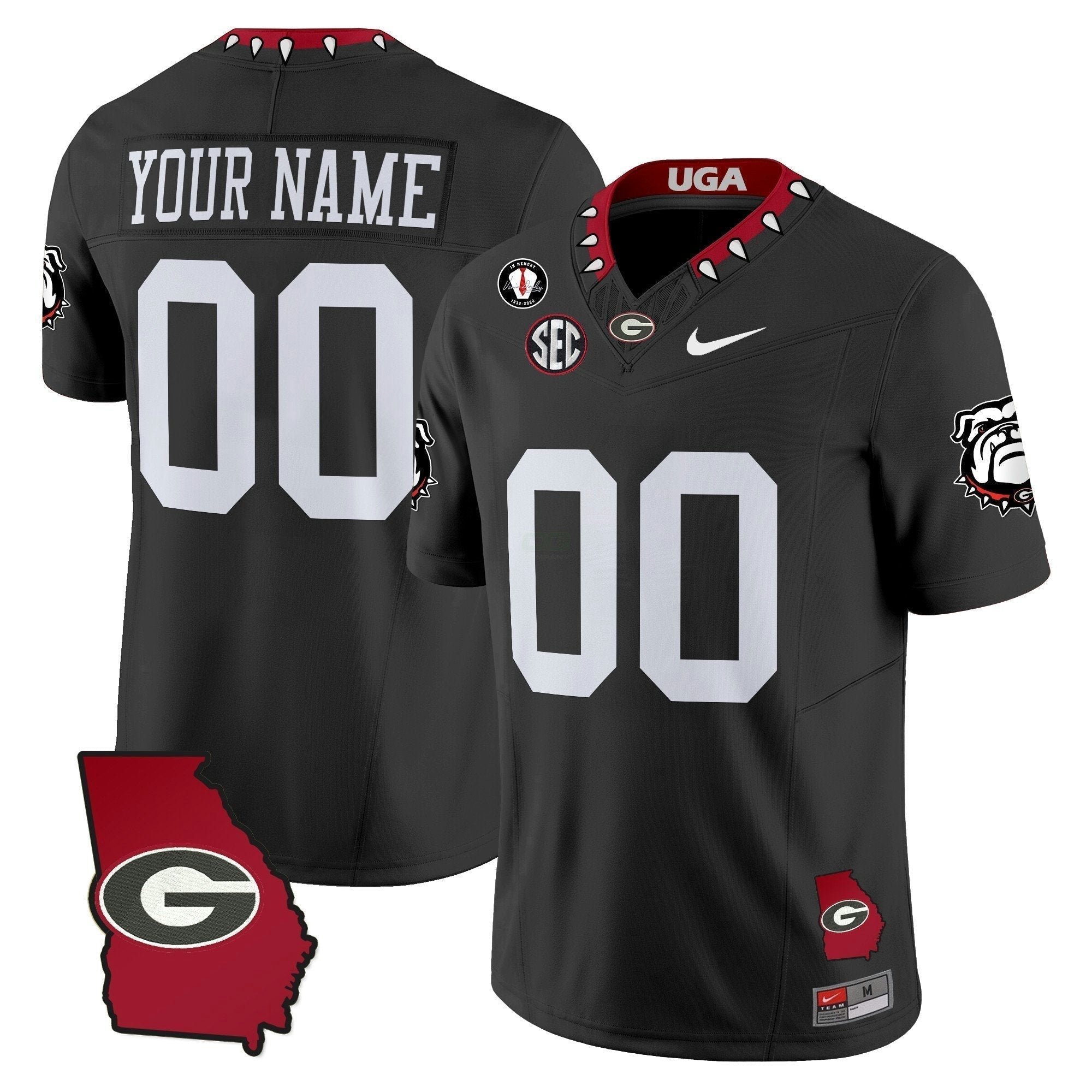 Camisa NCAA 2025 Georgia Map & Vince Dooley Patch Vapor Limited Jersey