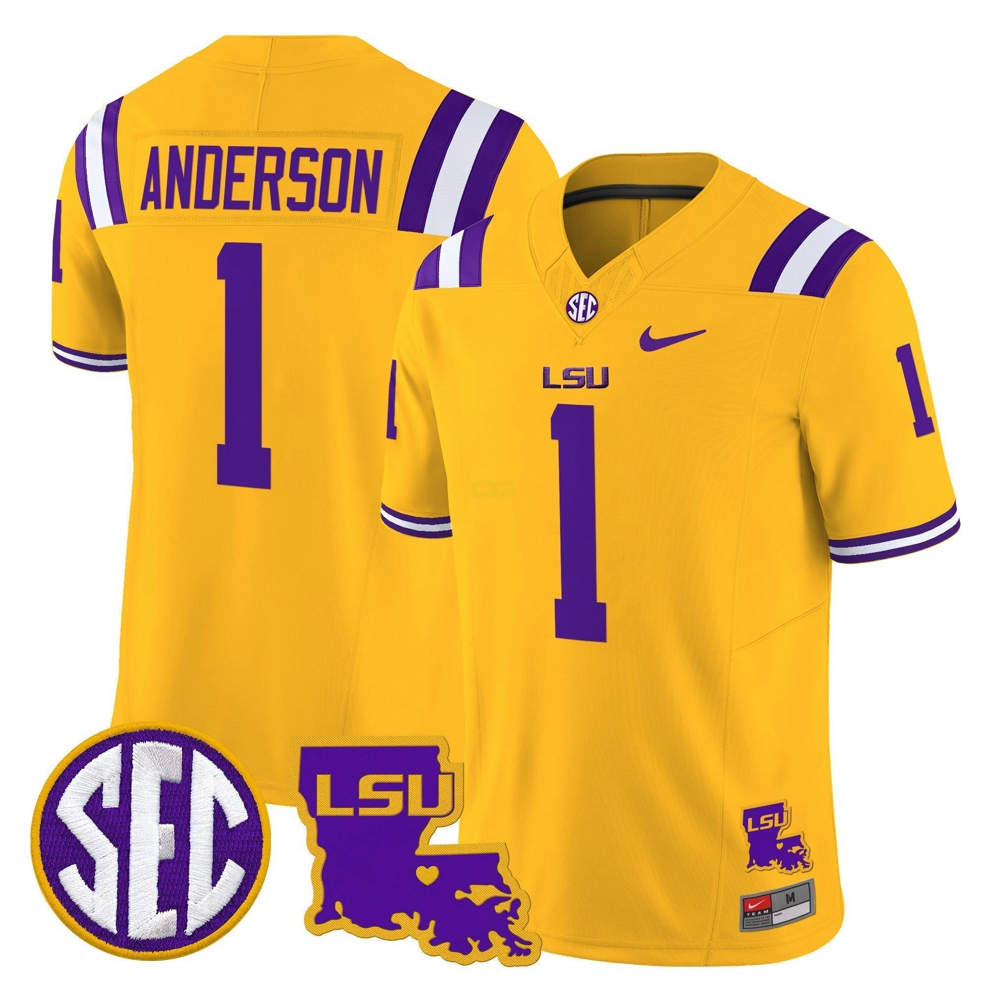 Camisa NCAA 2025 Louisiana Patch Vapor Limited Jersey
