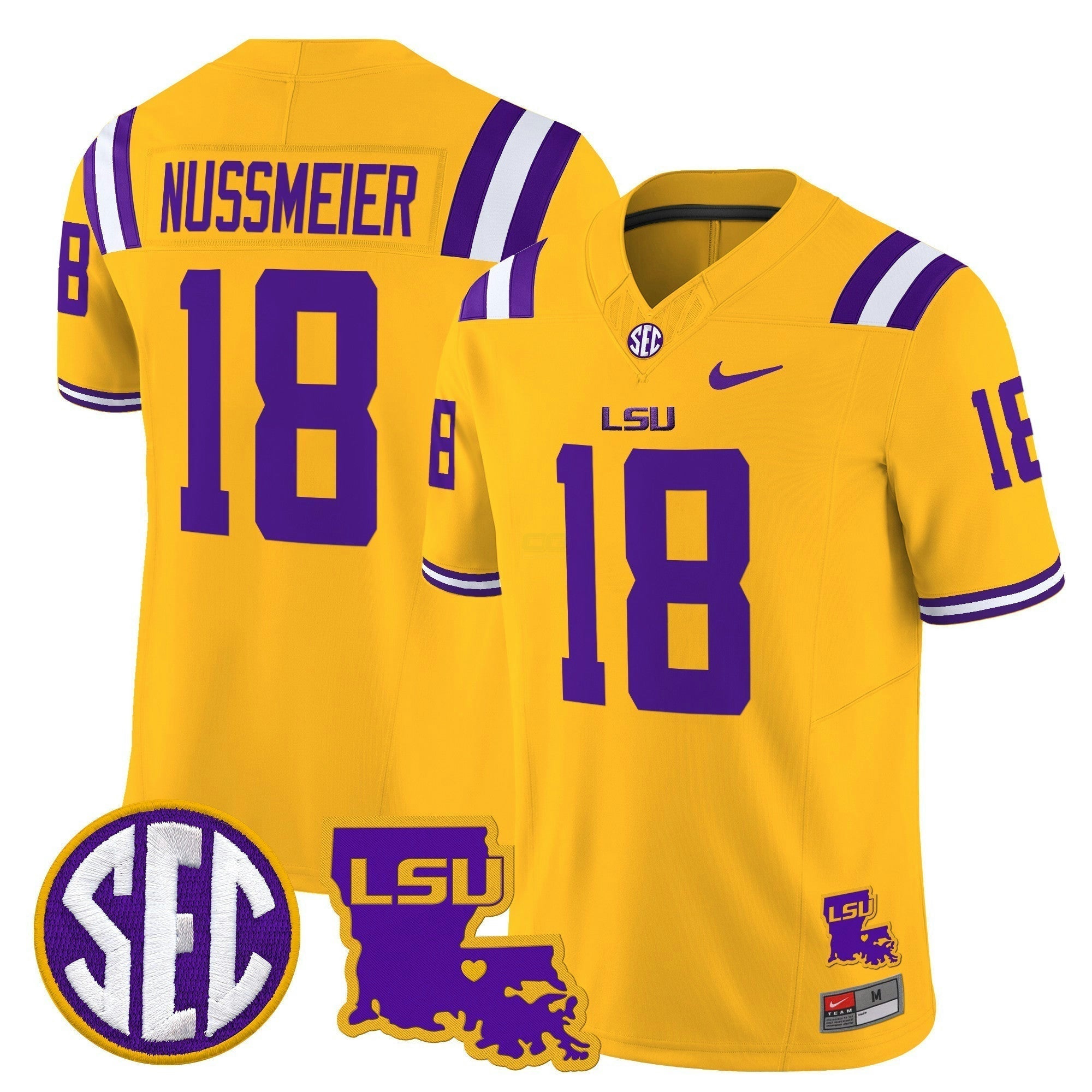 Camisa NCAA 2025 Louisiana Patch Vapor Limited Jersey