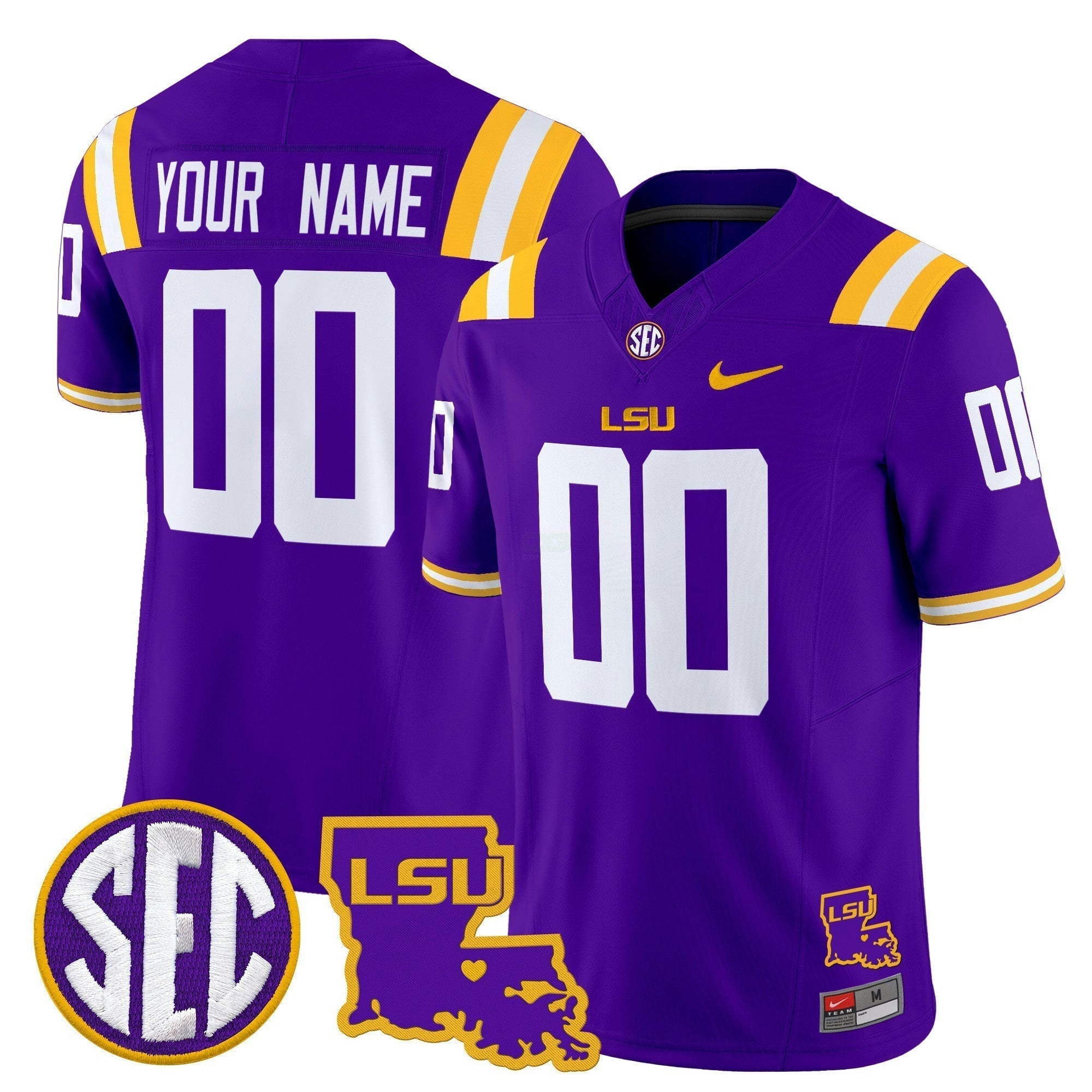 Camisa NCAA 2025 Louisiana Patch Vapor Limited Jersey