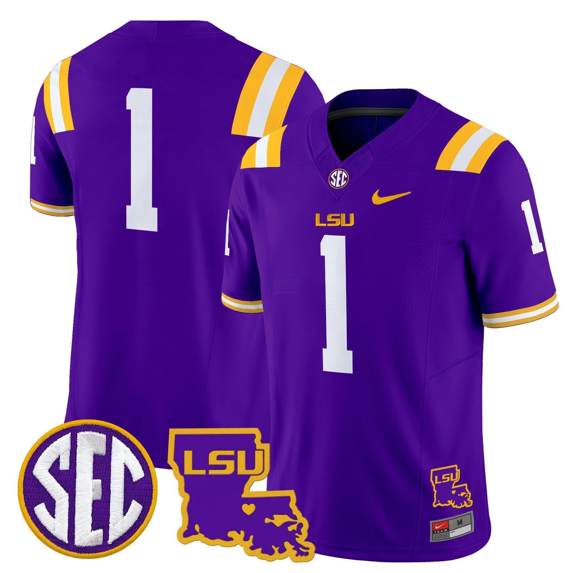 Camisa NCAA 2025 Louisiana Patch Vapor Limited Jersey