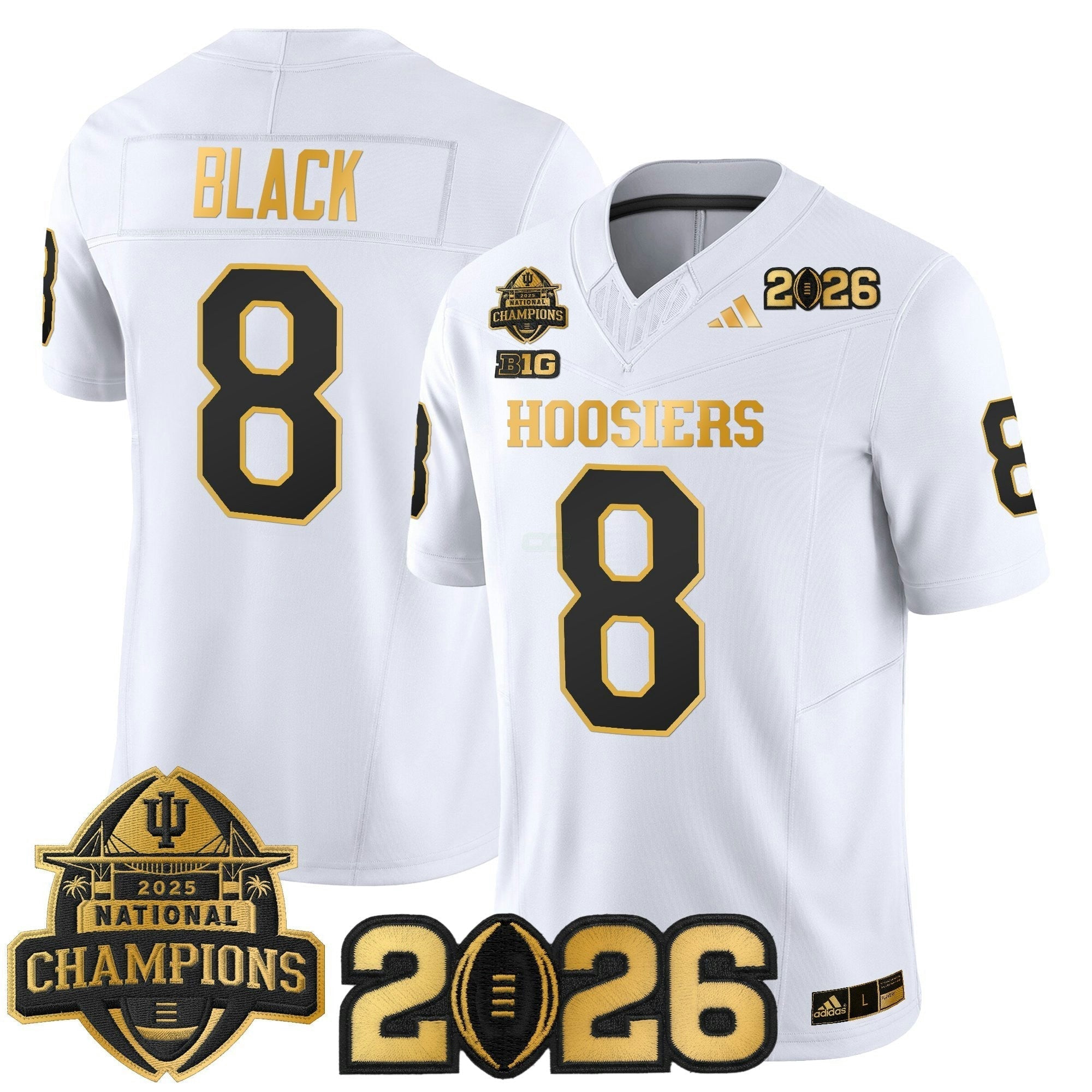 Camisa NCAA 2025 National Champions & 2026 College Football Playoff Final Patch Dourada Vapor Limited Jersey