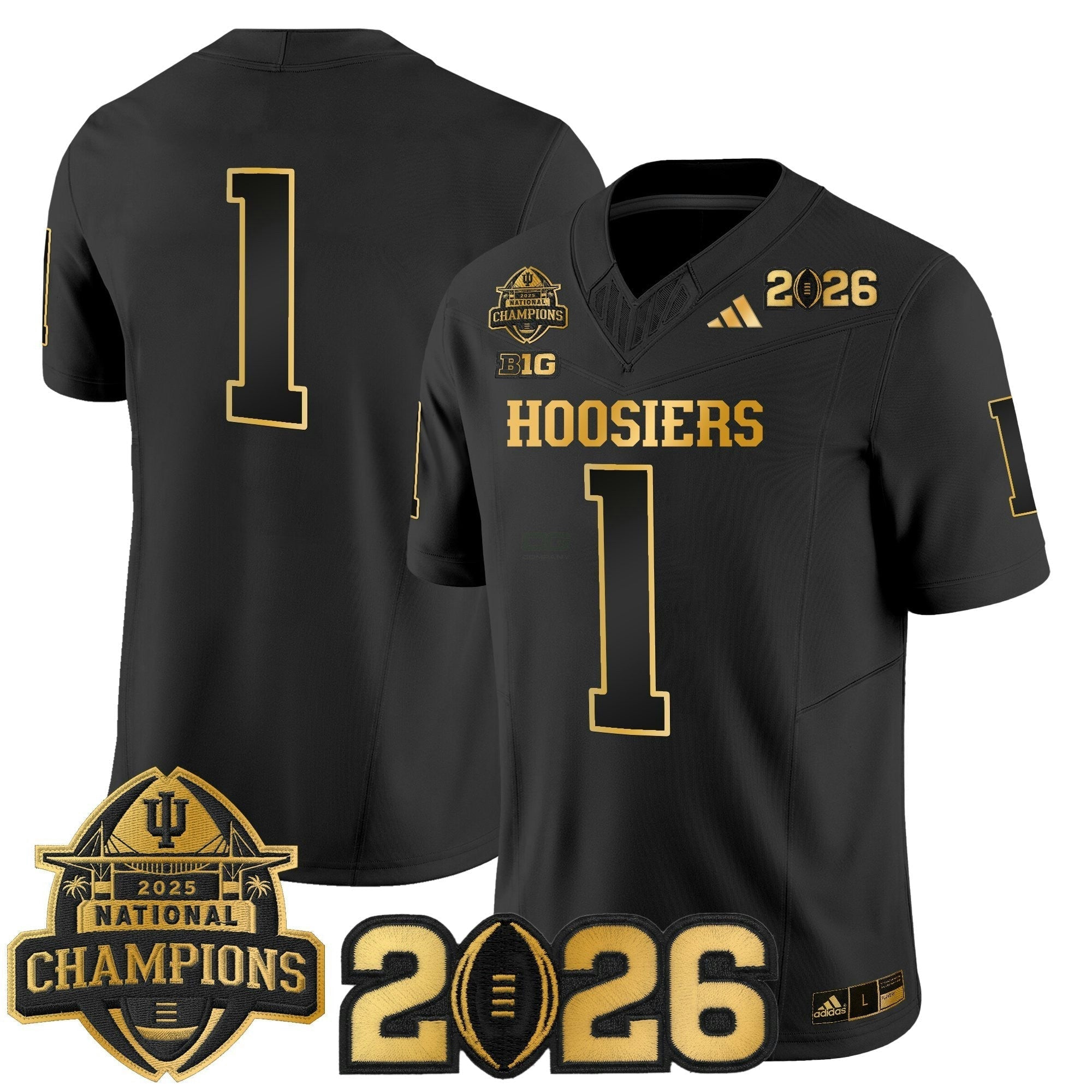 Camisa NCAA 2025 National Champions & 2026 College Football Playoff Final Patch Dourada Vapor Limited Jersey