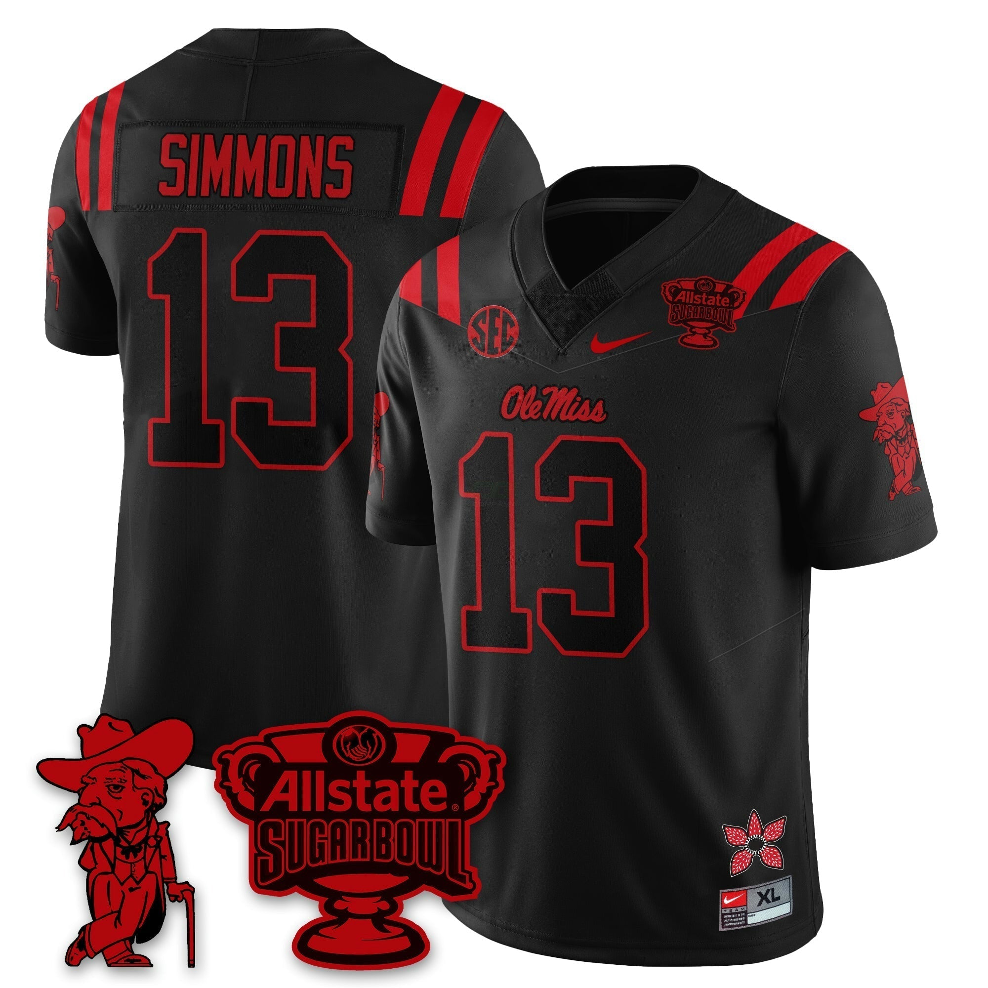 Camisa NCAA 2025 Sugar Bowl 'Stranger Things Edition' Vapor Limited Jersey