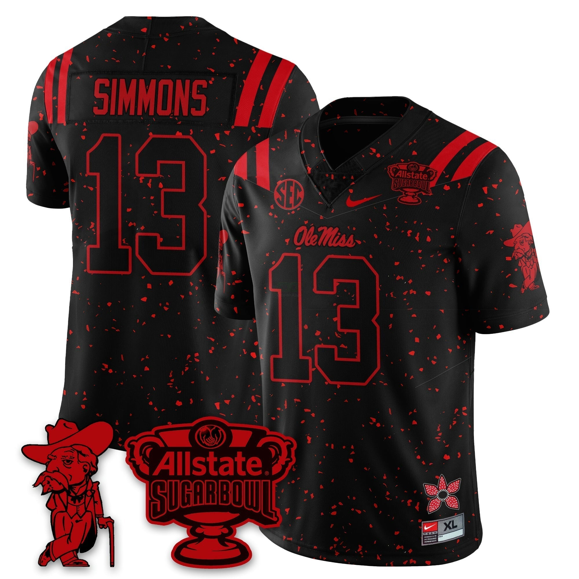 Camisa NCAA 2025 Sugar Bowl 'Stranger Things Edition' Vapor Limited Jersey