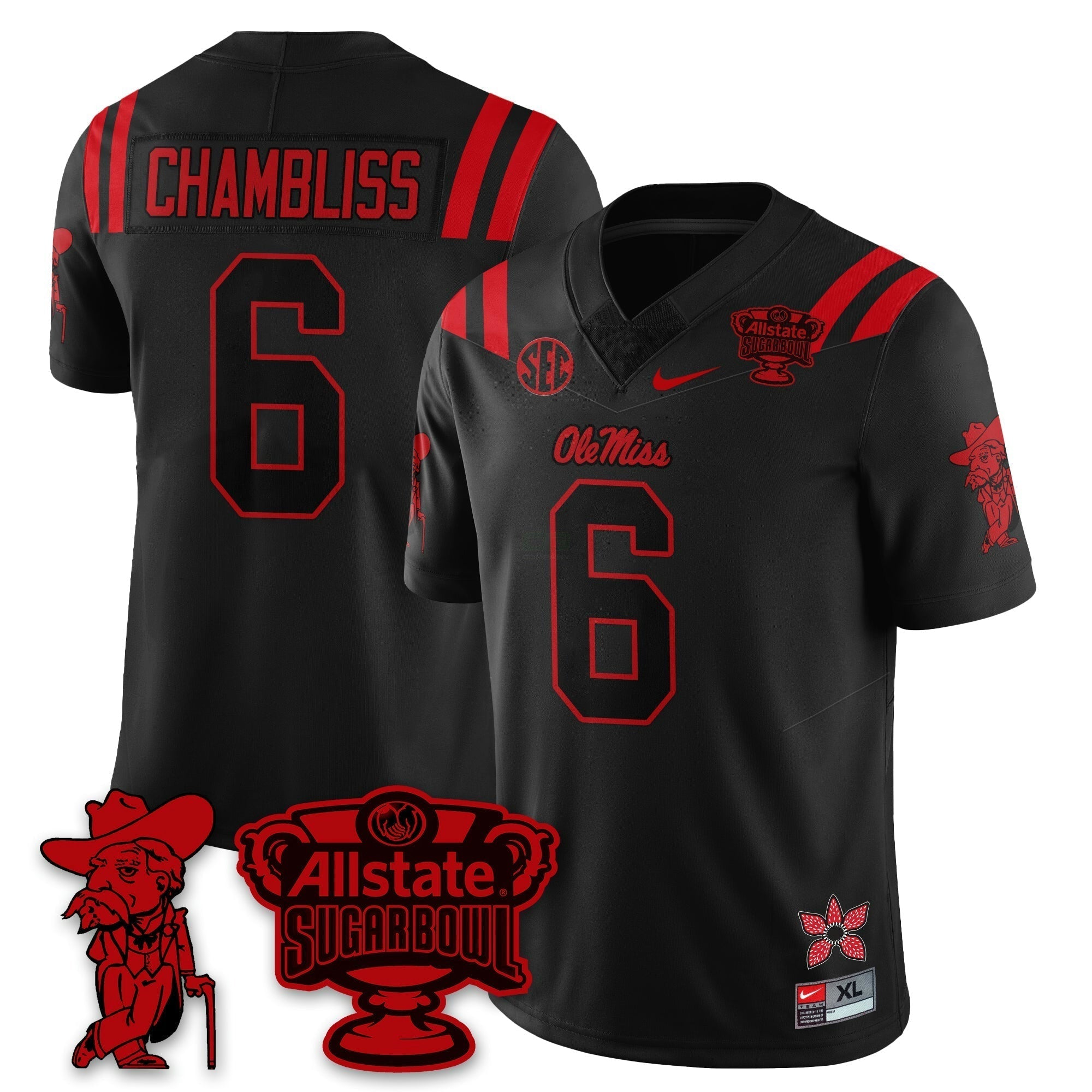 Camisa NCAA 2025 Sugar Bowl 'Stranger Things Edition' Vapor Limited Jersey