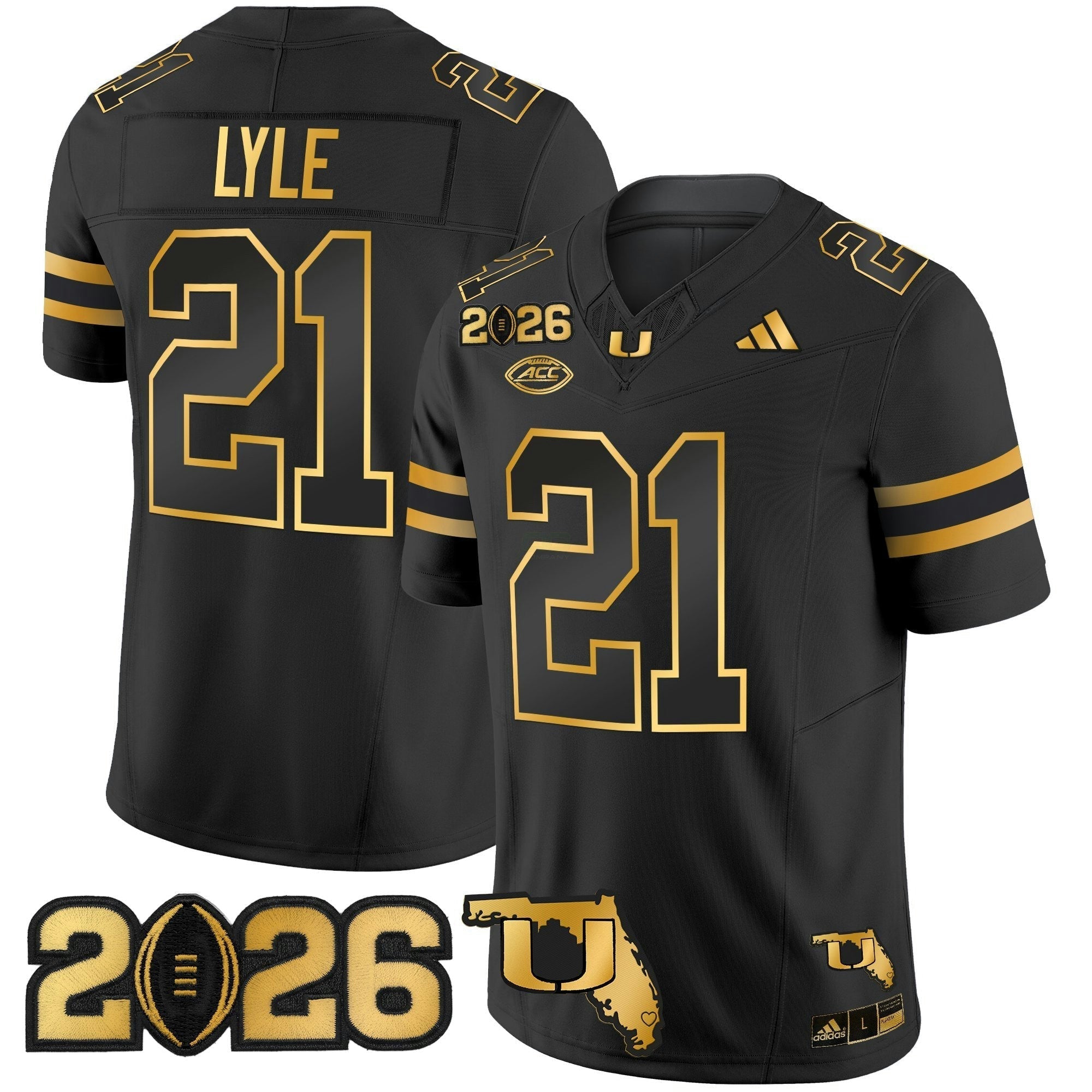 Camisa NCAA 2026 College Football Playoff Final & Florida Patch Dourada Vapor Limited Jersey