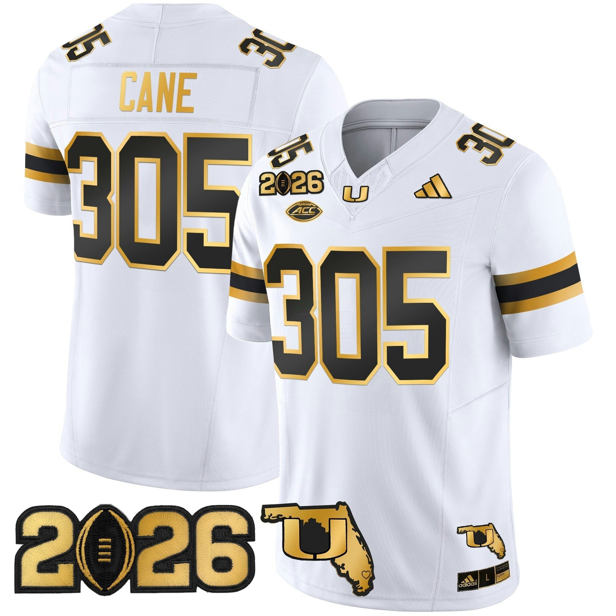 Camisa NCAA 2026 College Football Playoff Final & Florida Patch Dourada Vapor Limited Jersey