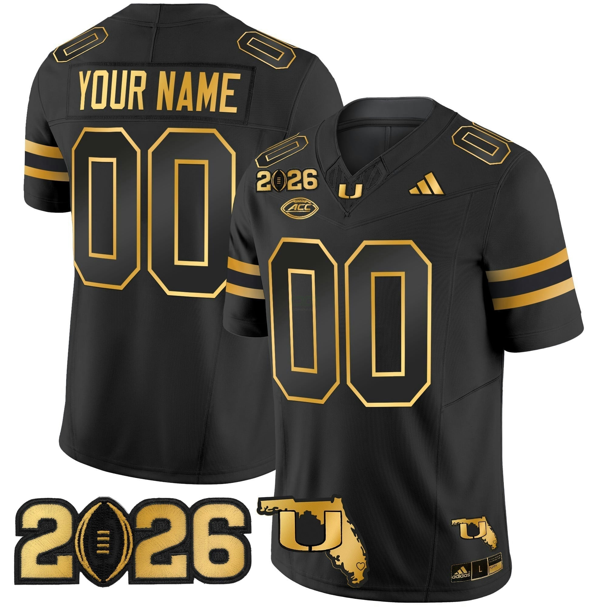 Camisa NCAA 2026 College Football Playoff Final & Florida Patch Dourada Vapor Limited Jersey
