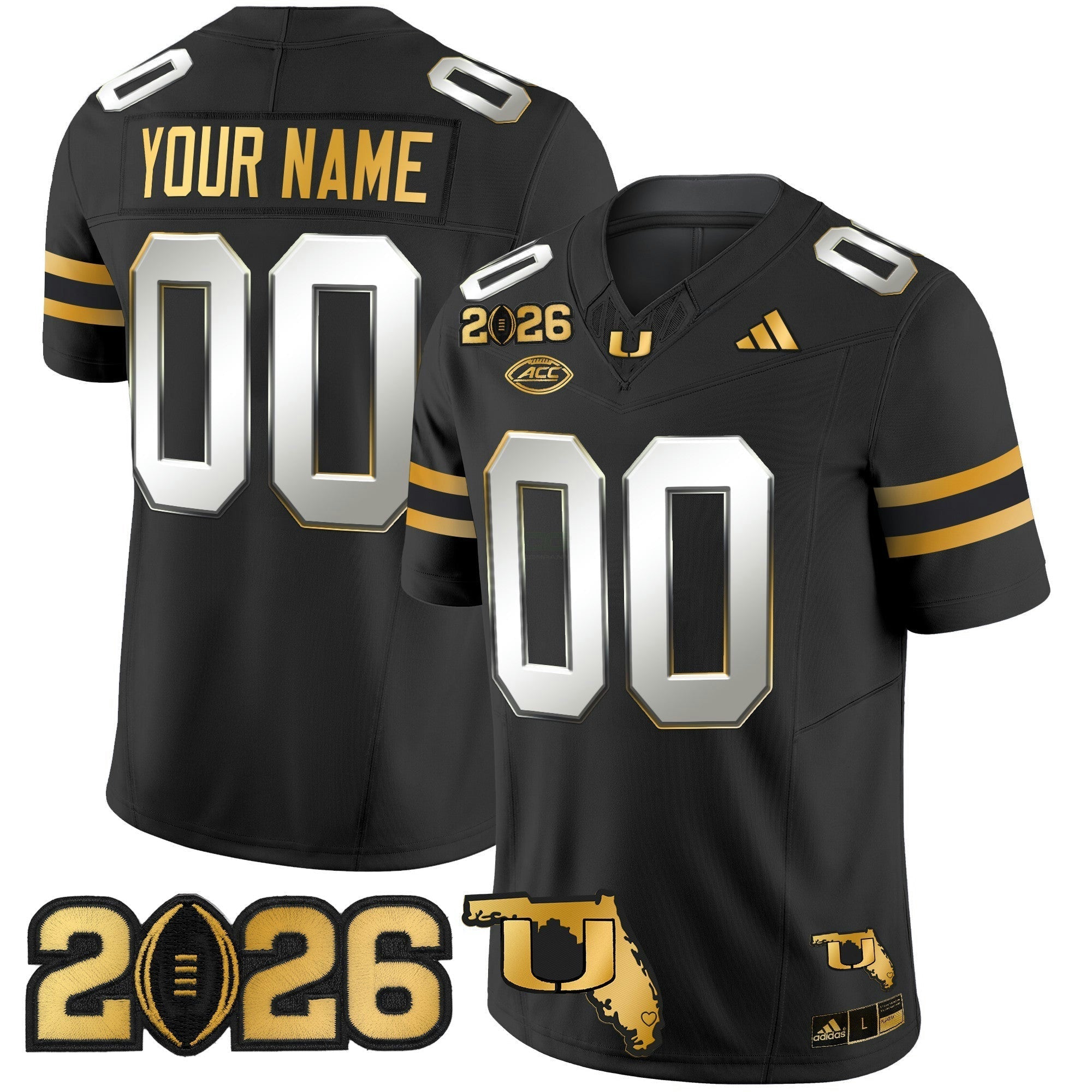 Camisa NCAA 2026 College Football Playoff Final & Florida Patch Dourada Vapor Limited Jersey