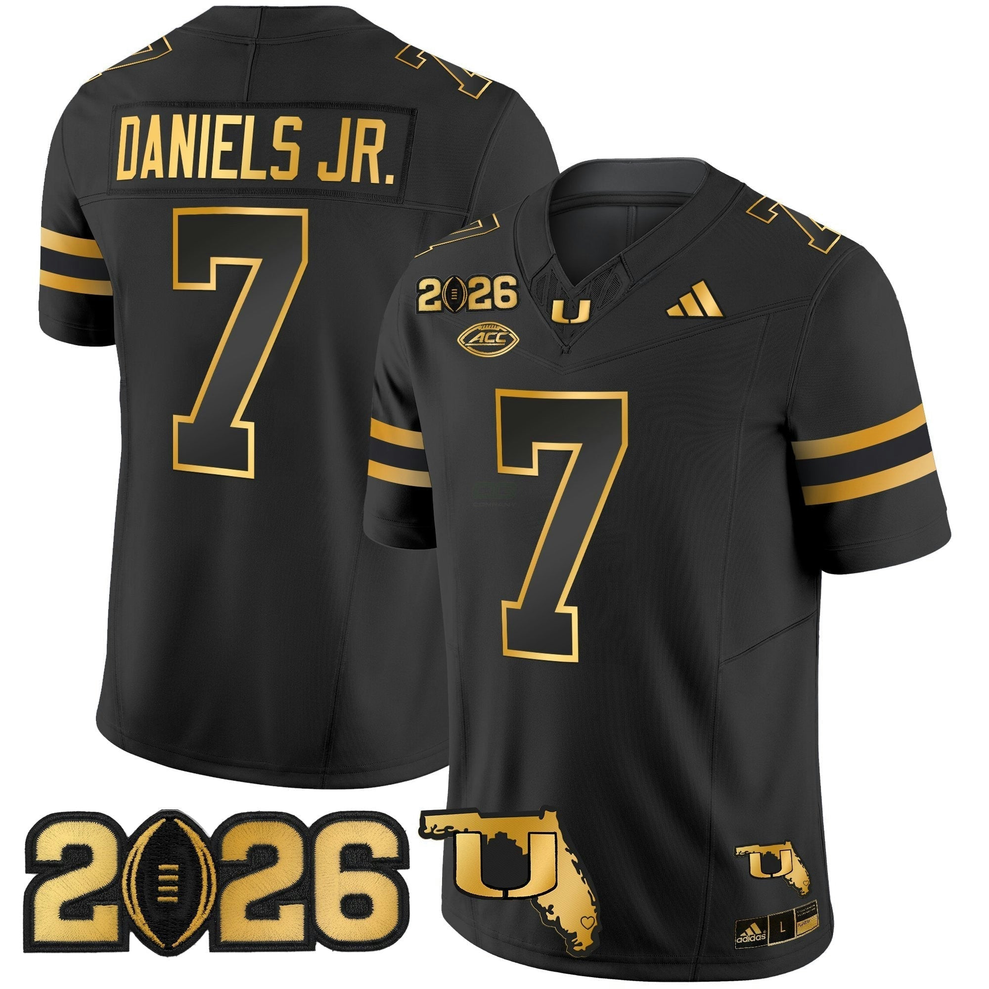 Camisa NCAA 2026 College Football Playoff Final & Florida Patch Dourada Vapor Limited Jersey