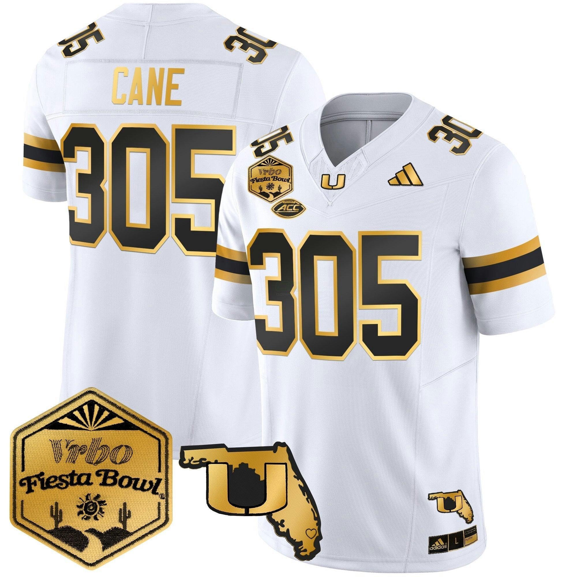 Camisa NCAA 2026 The Fiesta Bowl & Florida Patch Dourada Vapor Limited Jersey