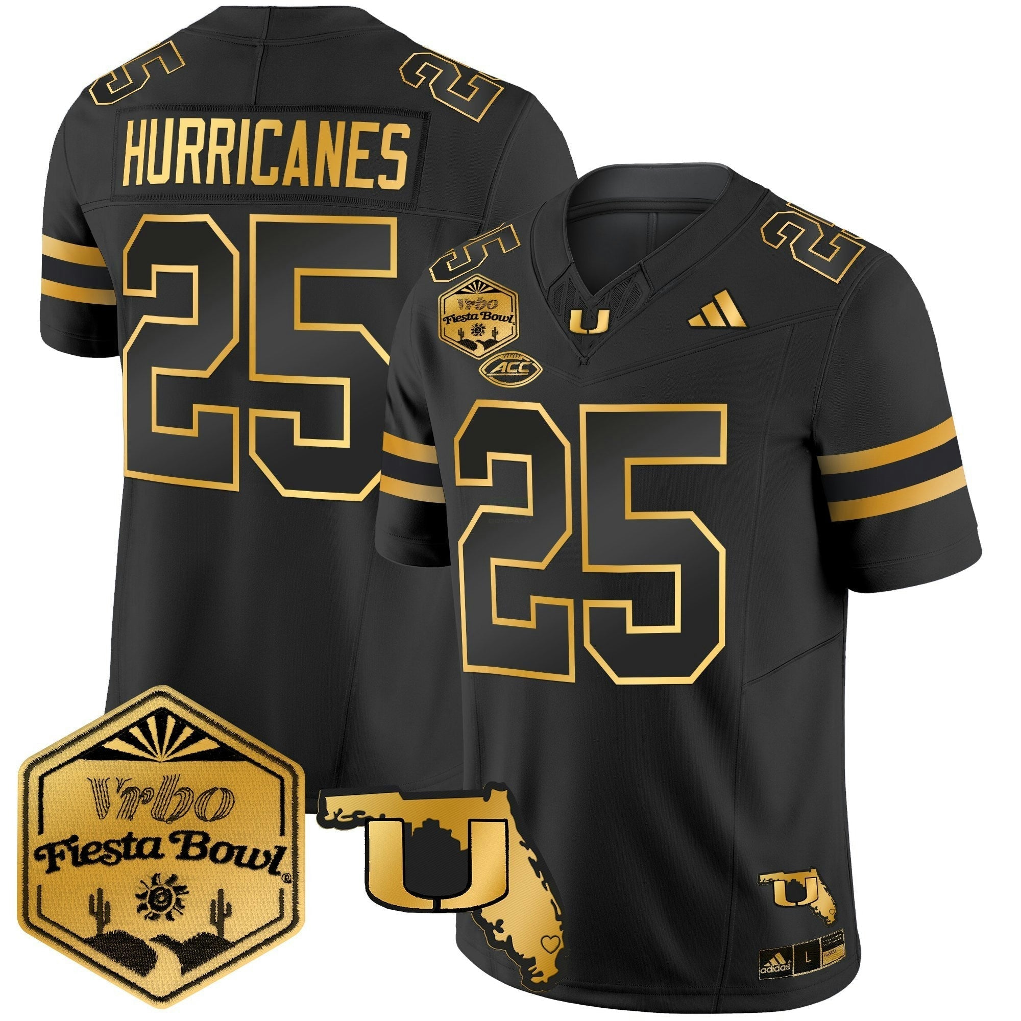 Camisa NCAA 2026 The Fiesta Bowl & Florida Patch Dourada Vapor Limited Jersey