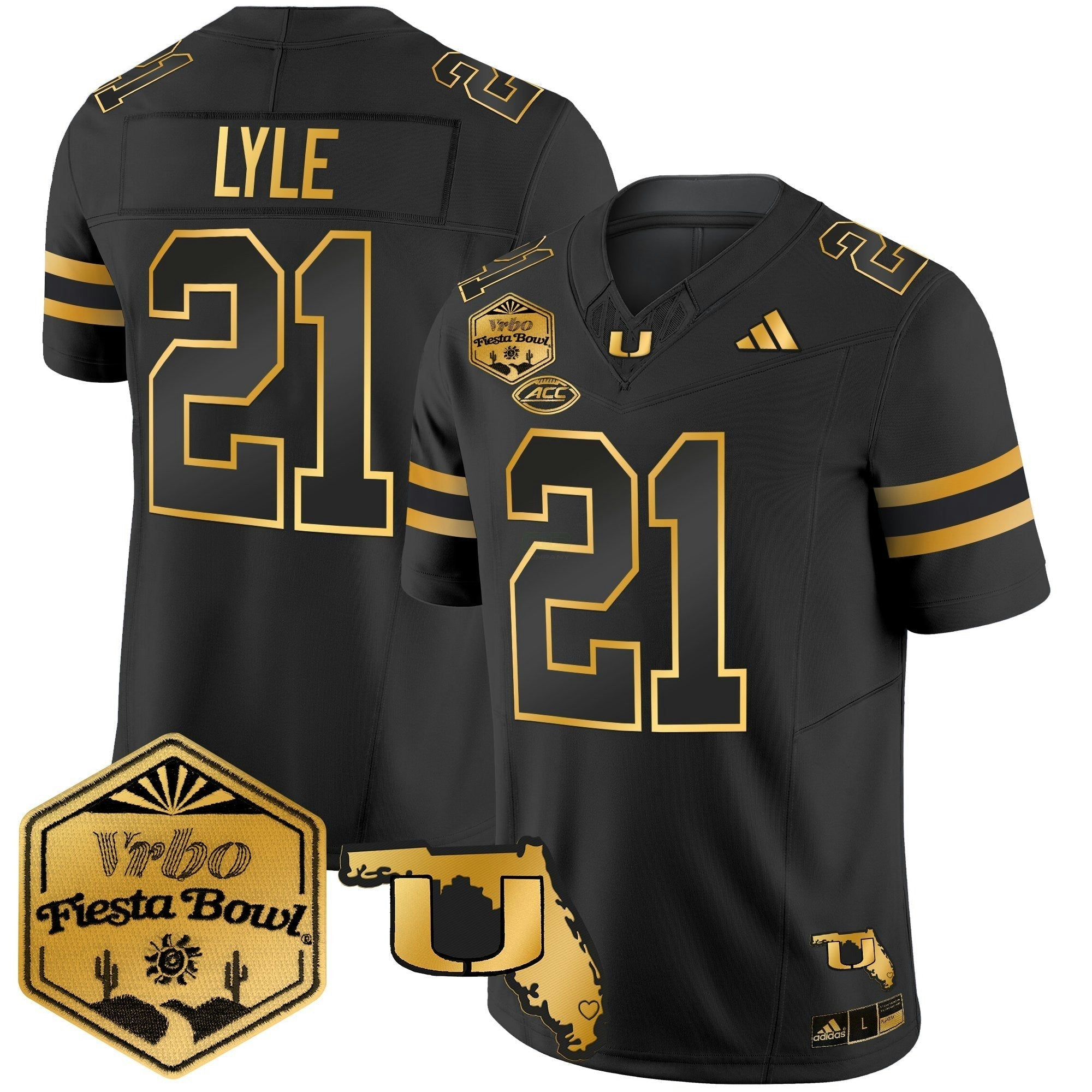 Camisa NCAA 2026 The Fiesta Bowl & Florida Patch Dourada Vapor Limited Jersey