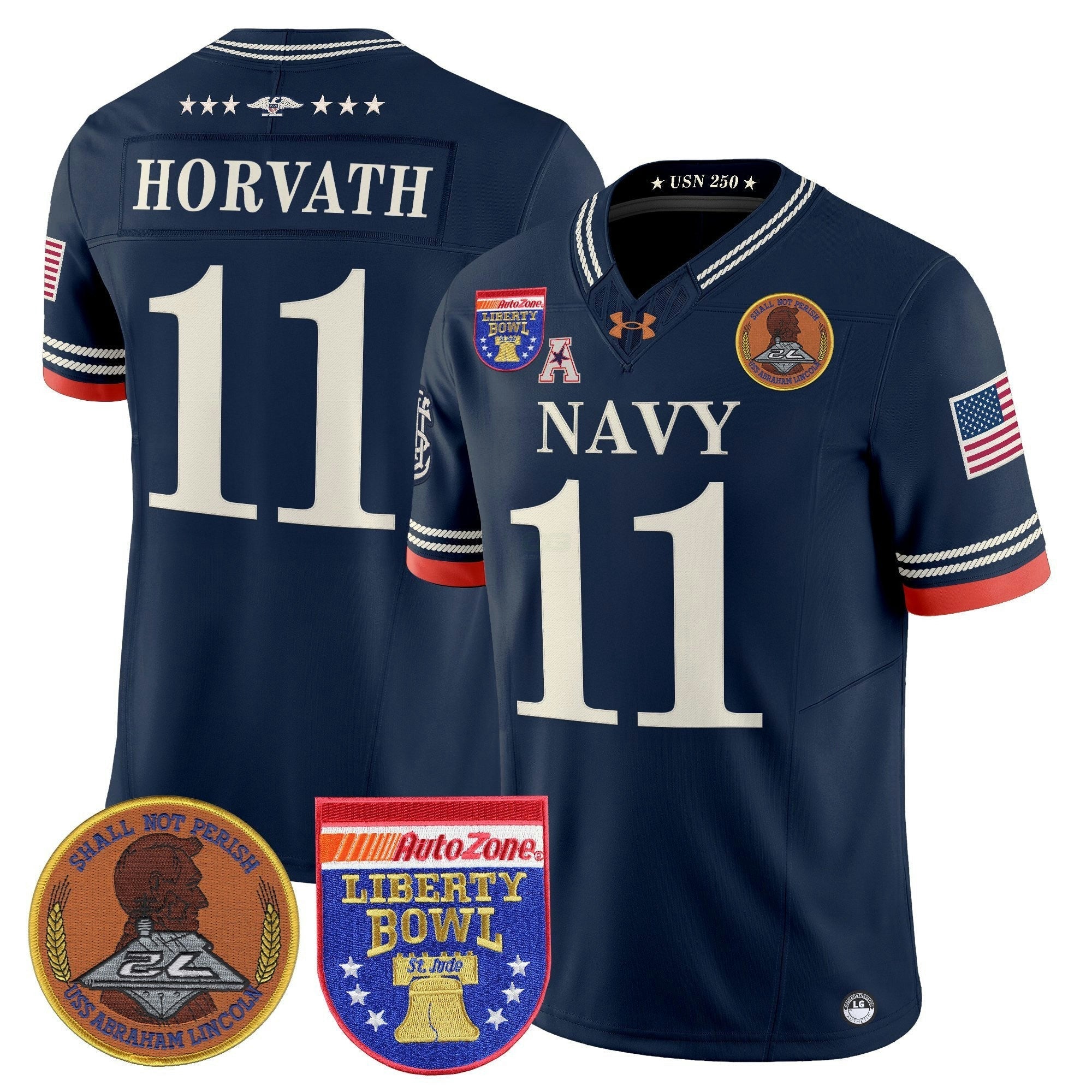 Camisa NCAA 250th Anniversary Vapor Limited Jersey - 2026 Liberty Bowl Patch - Stitched