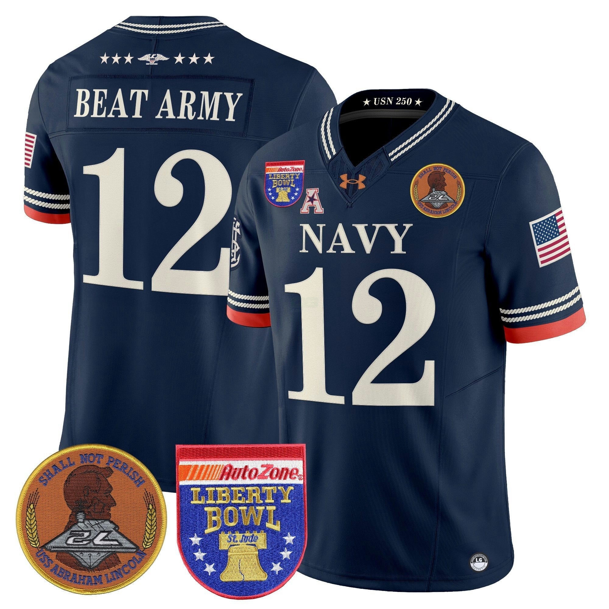 Camisa NCAA 250th Anniversary Vapor Limited Jersey - 2026 Liberty Bowl Patch - Stitched