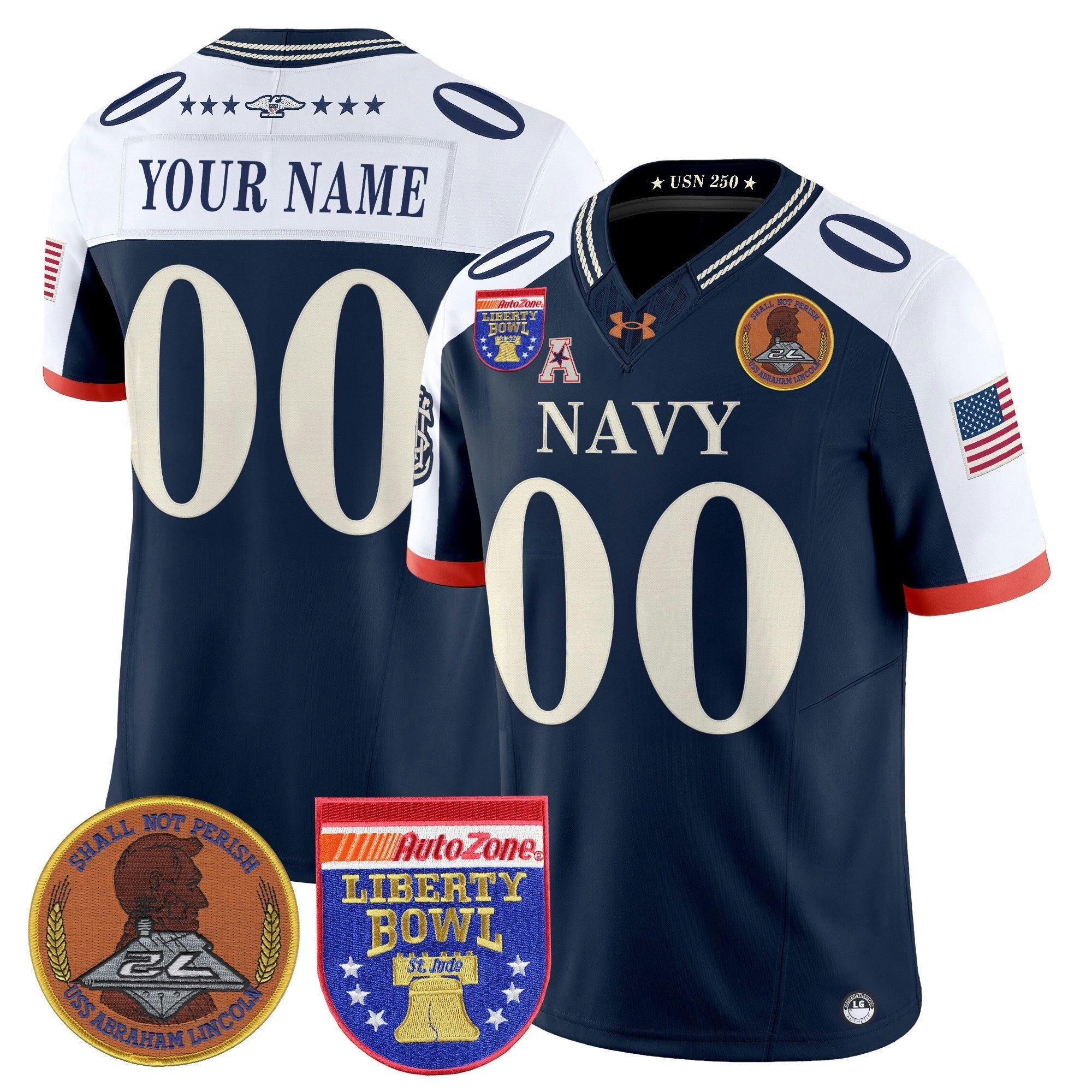 Camisa NCAA 250th Anniversary Vapor Limited Jersey - 2026 Liberty Bowl Patch - Stitched