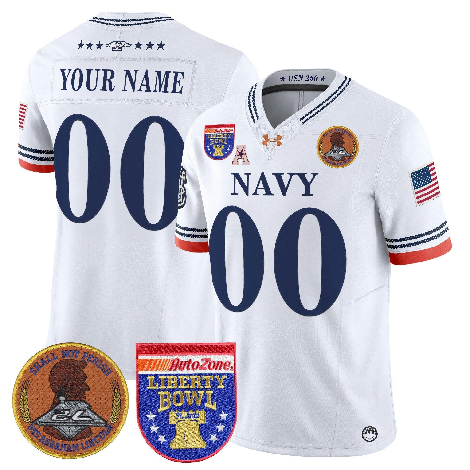 Camisa NCAA 250th Anniversary Vapor Limited Jersey - 2026 Liberty Bowl Patch - Stitched