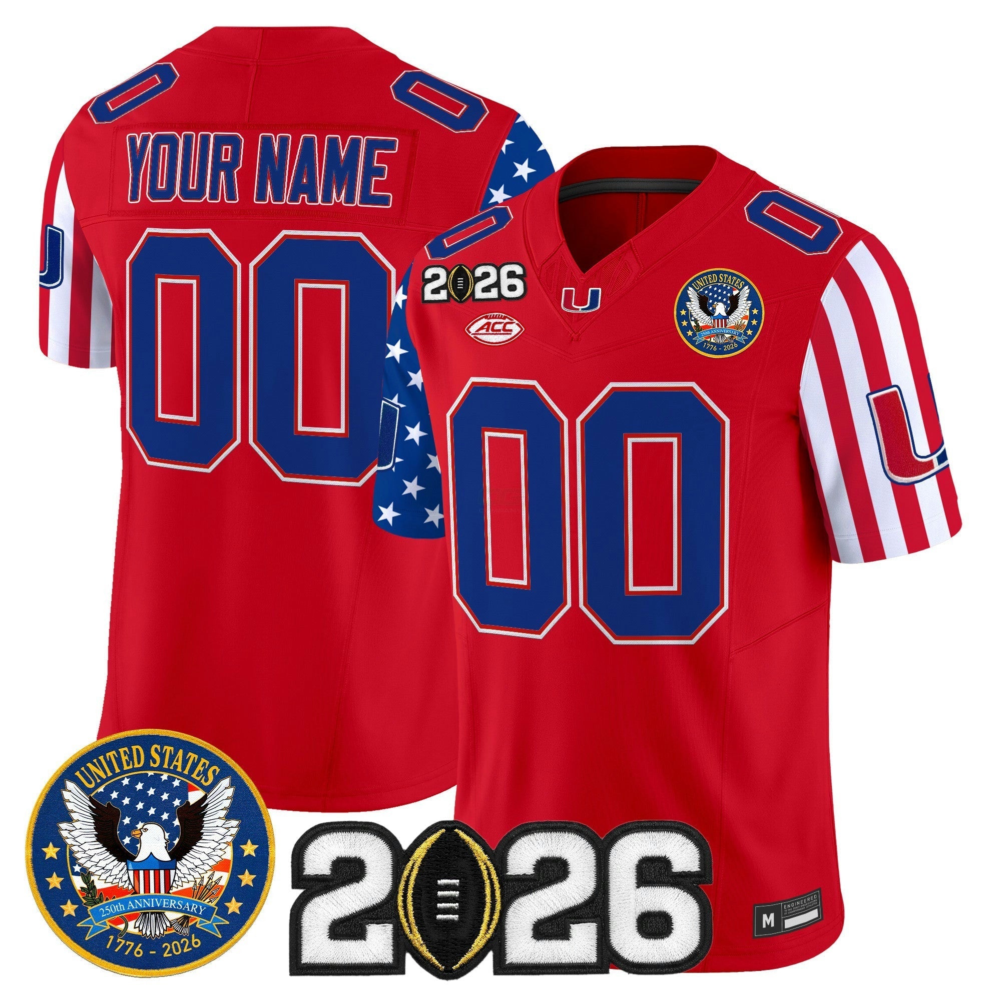 Camisa NCAA "America250 Edition" Vapor Limited Jersey - 2026 College Football Playoff Final Patch